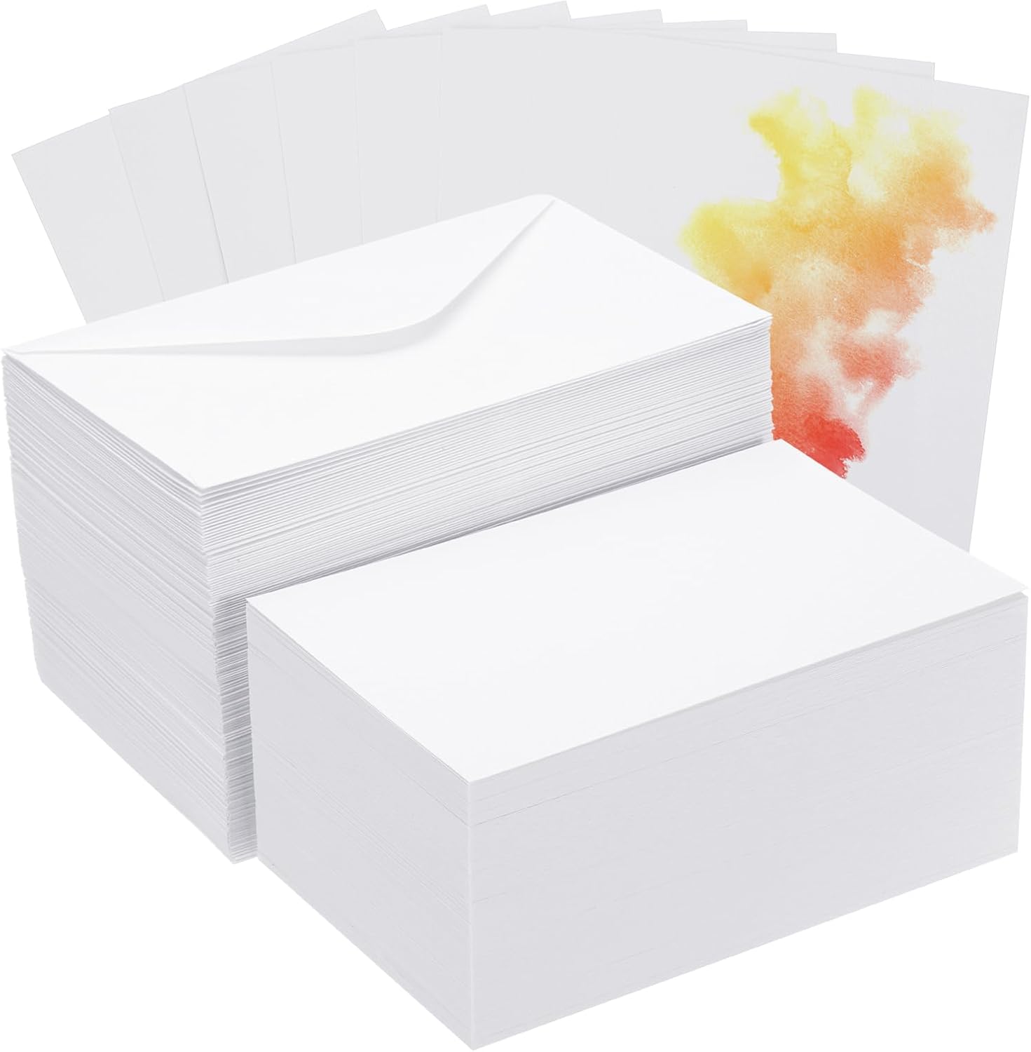 PATIKIL 50 Sets Pure Cotton Watercolor Cards 140lb/300 GSM Postcards with Envelo...