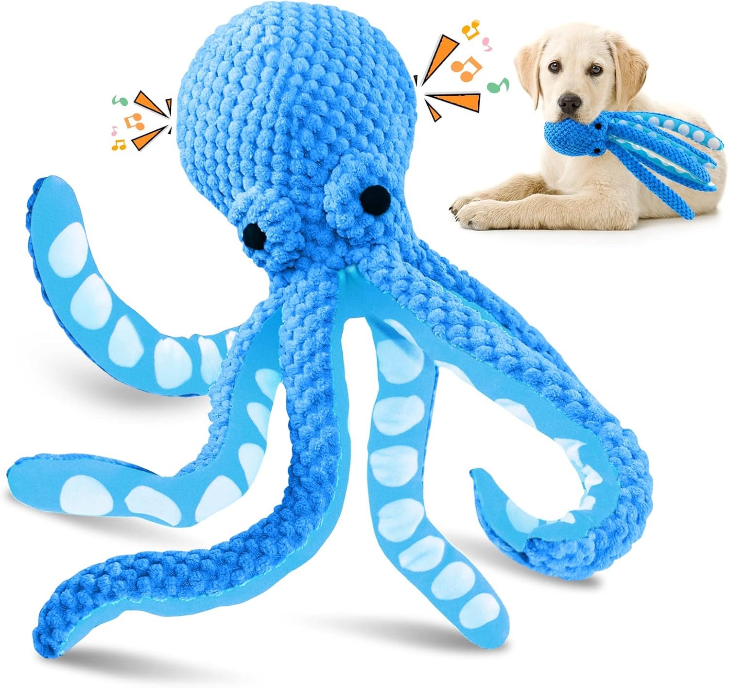 Dog Toys for Large Dogs：Squeaky Interactive Dog Toys with Soft Fabric for All B...