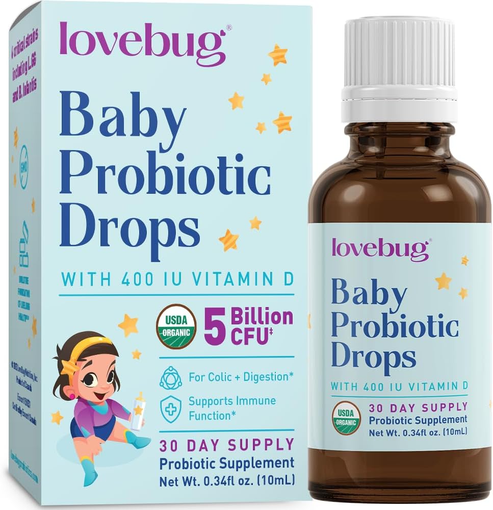 Lovebug Award Winning USDA Organic Probiotic for Infants & Babies | Helps with C...