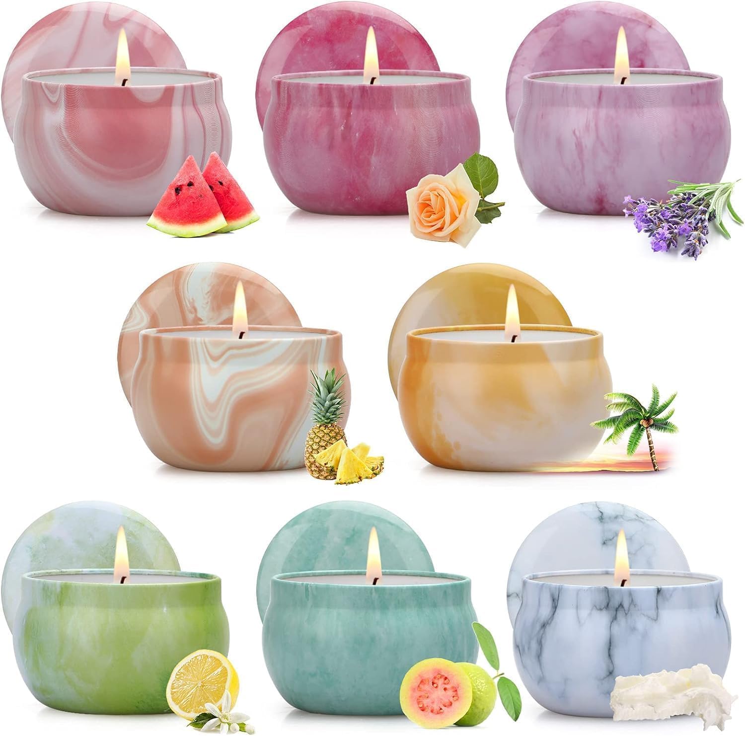 Scented Candle Gift Set, 8 Pcs Soy Vanilla Candle Gift for Women, Teacher Gifts,...
