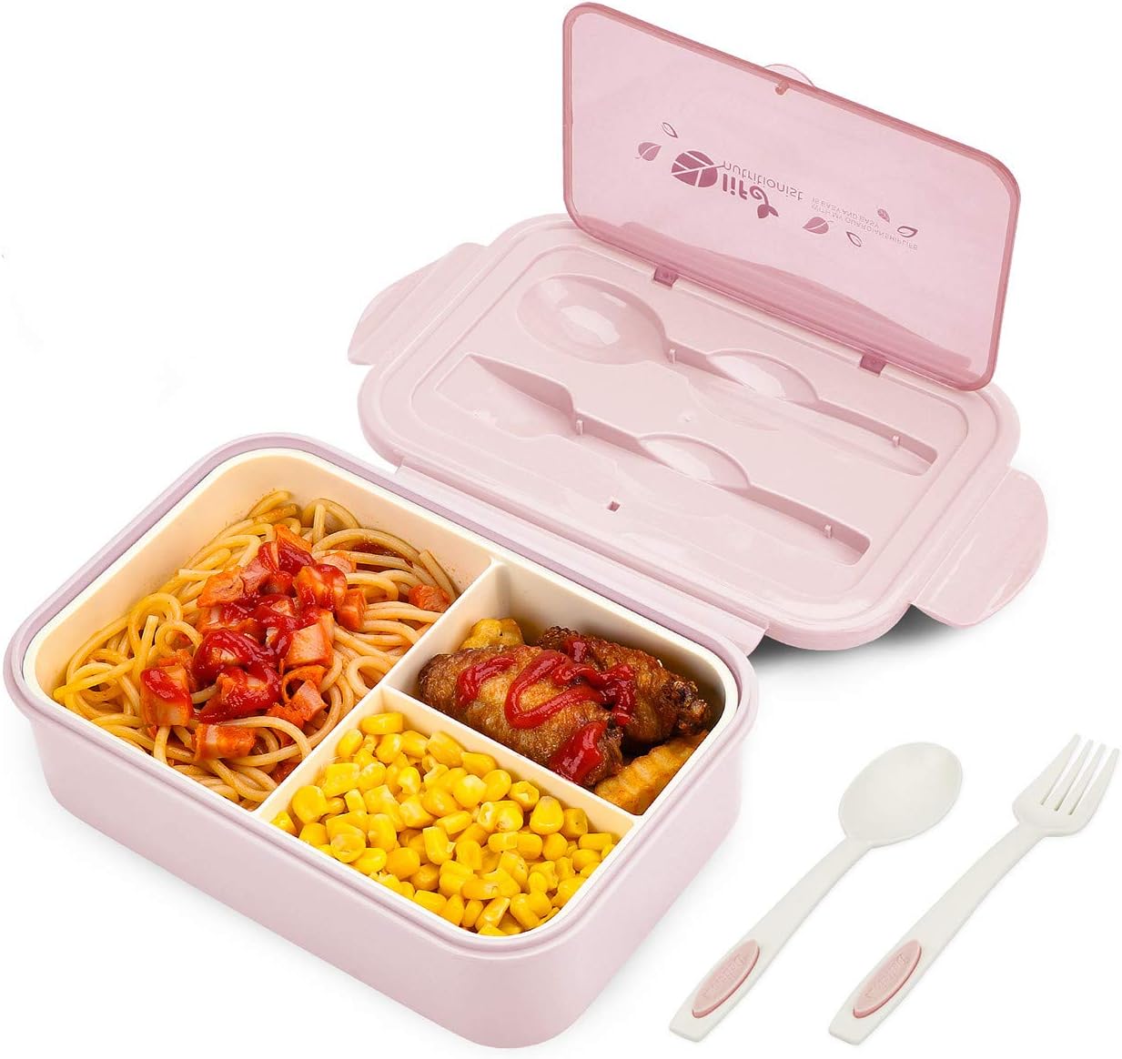 BIBURY Lunch Box, Leakproof Bento Box for Kids Adults, Food Container with 3 Com...
