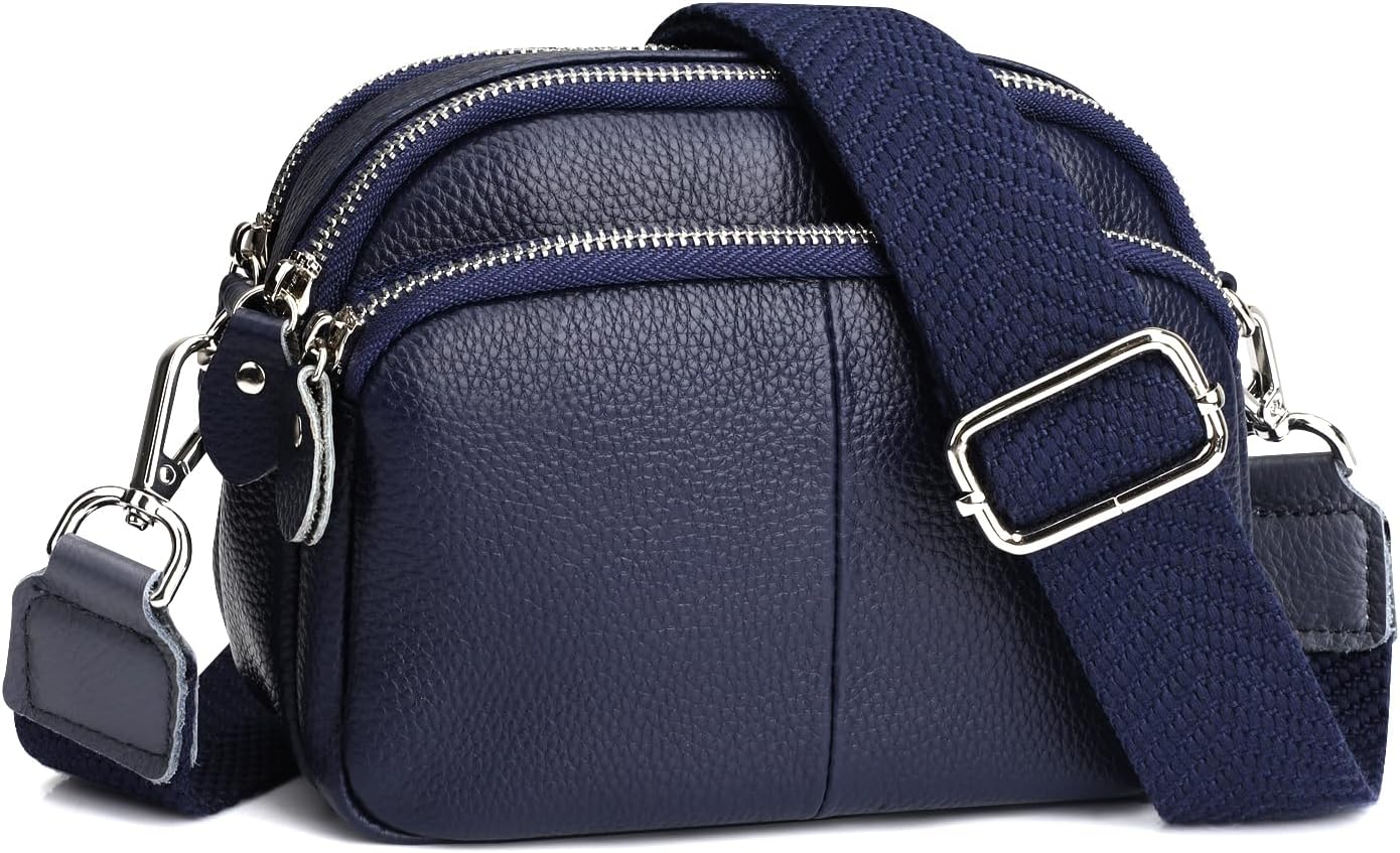 befen Genuine Leather Shoulder Bag Navy Crossbody Bag Small Camera Bag Cross Bod...