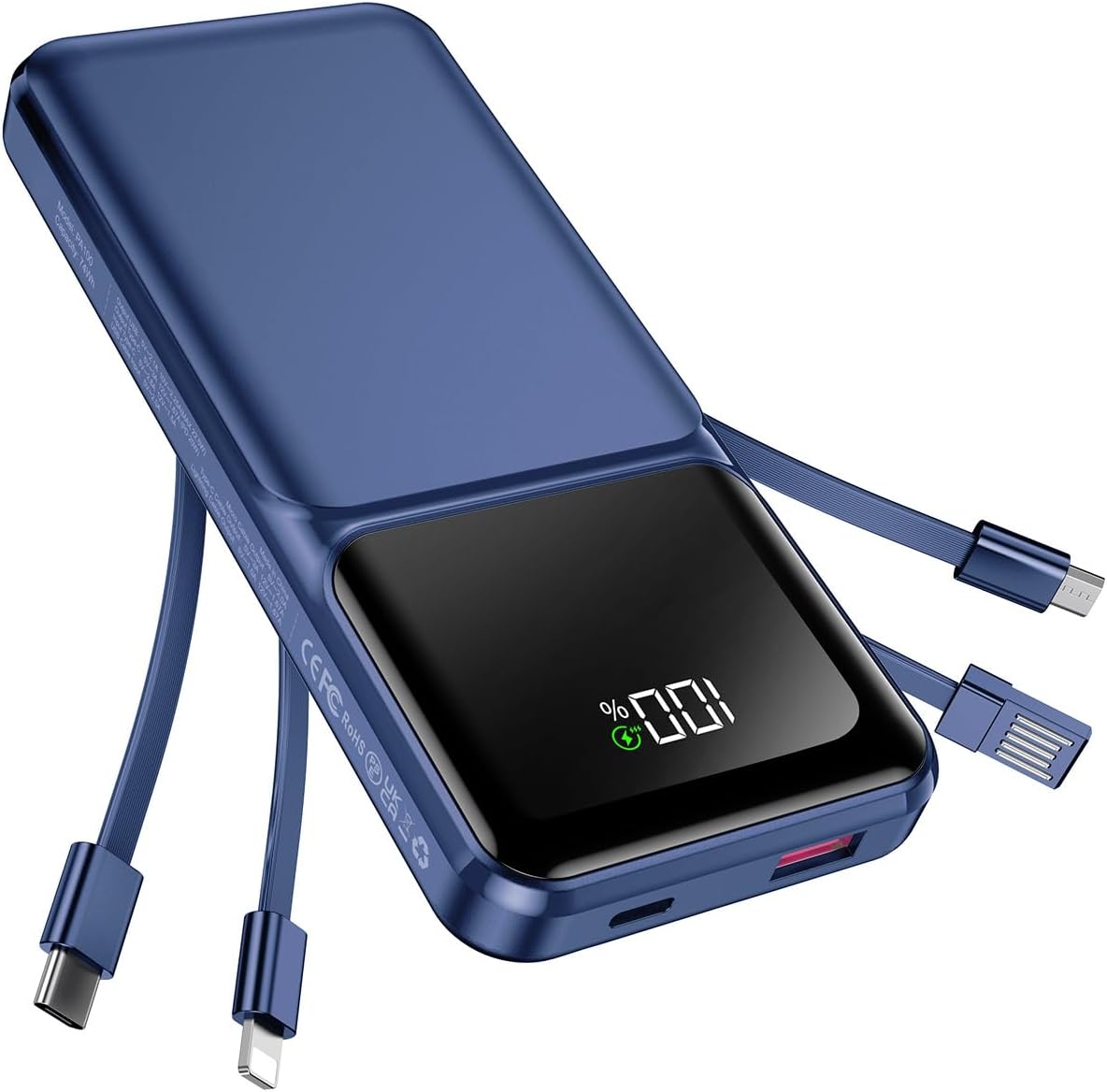 Portable Charger with Built in Cable - 22.5W Fast Charging 20000mAh Slim Power B...