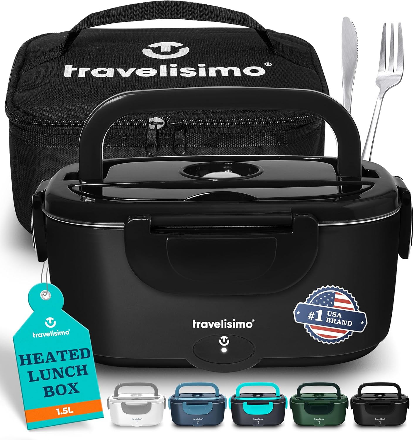 Electric Lunch Box for Adults, 80W Heated Lunch Box 1.5L Stainless Steel Heated...