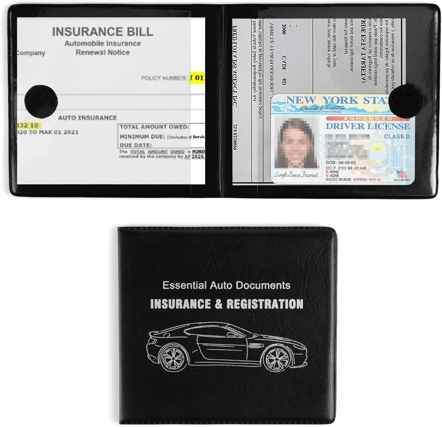 UYYE Car Registration and Insurance Card Holder, Vehicle Glove Box Car Organizer...