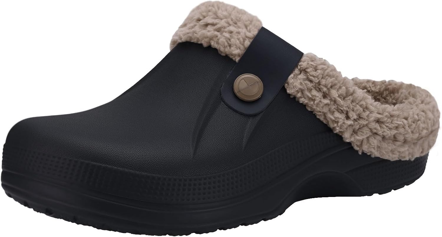 Beslip Classic Fur Lined Clog Waterproof Winter House Slippers for Women