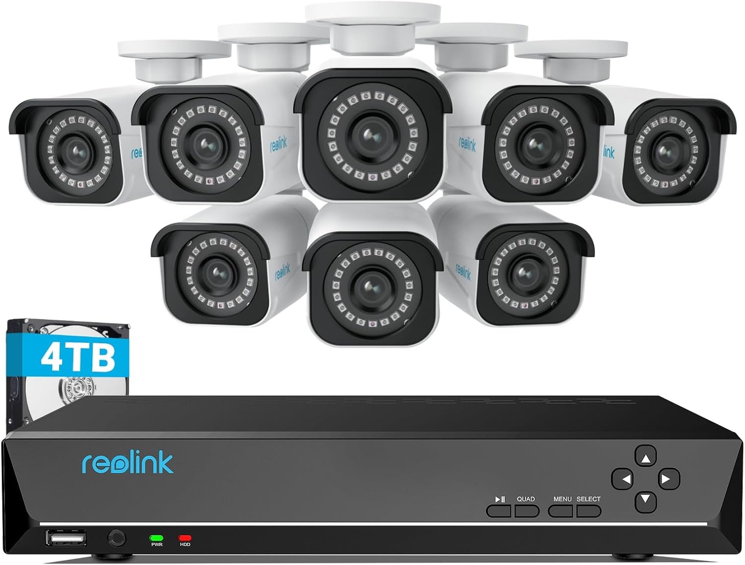 REOLINK 4K Security Camera System, RLK16-800B8 8pc...
