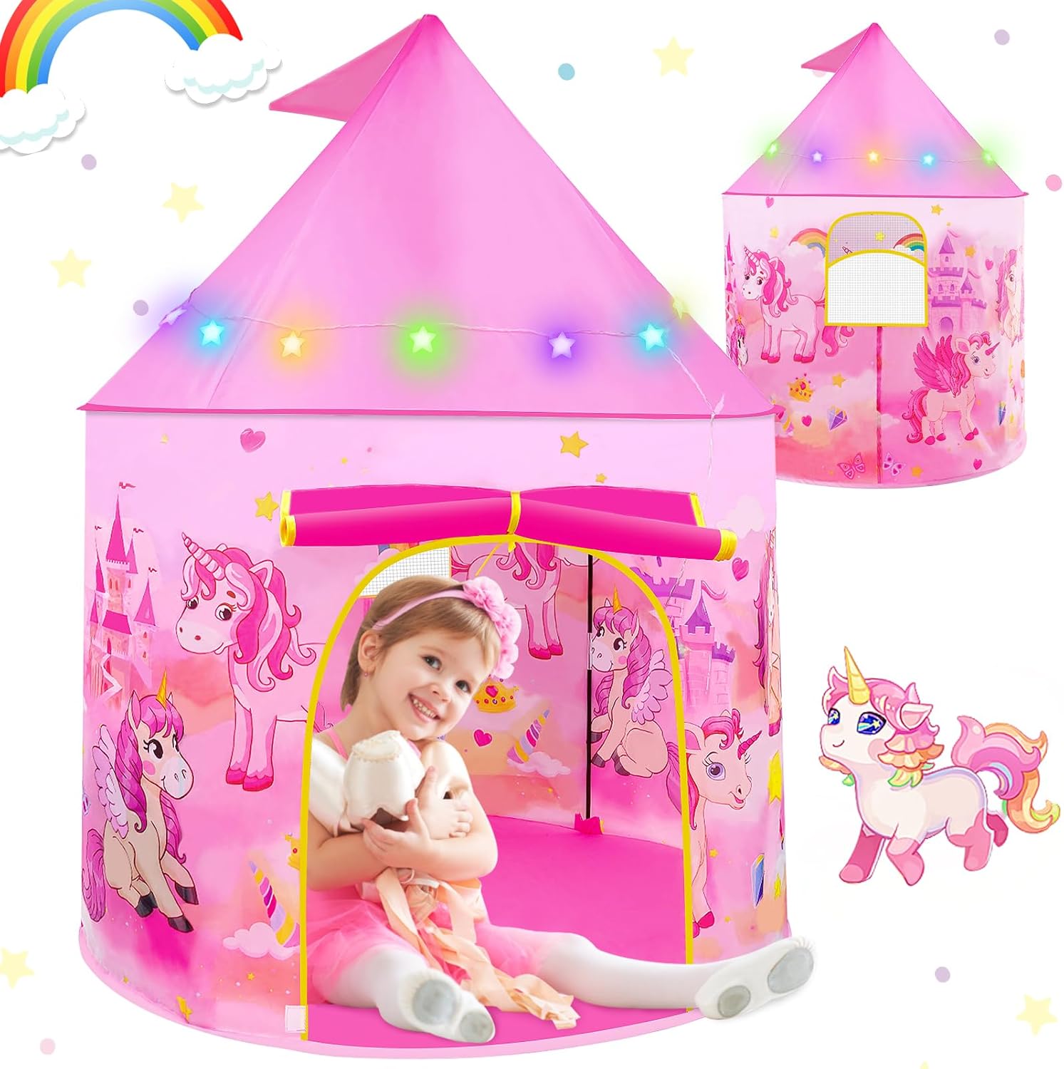 Toys for 3 4 5 6 7 Year Old Girls: Pop Up Tents for Kids Unicorn Gifts for Girls...