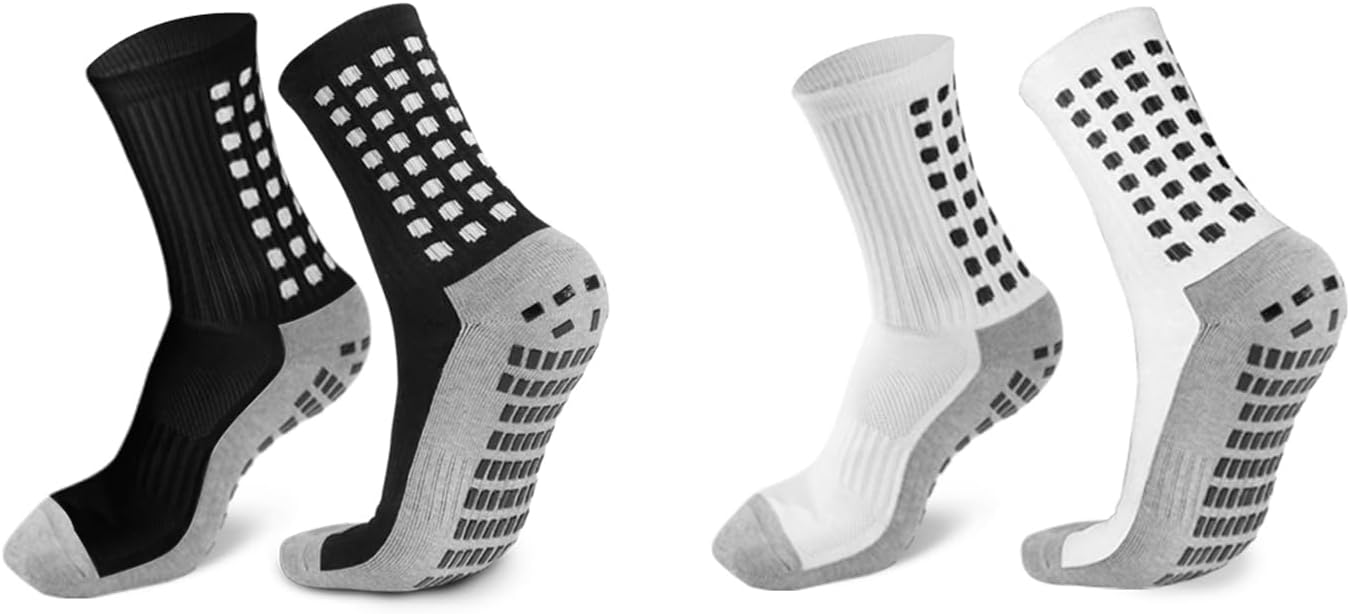 2/4/6 Pairs Men's Soccer Socks Grip Pads Non Slip Football Baseball Soccer Socks...