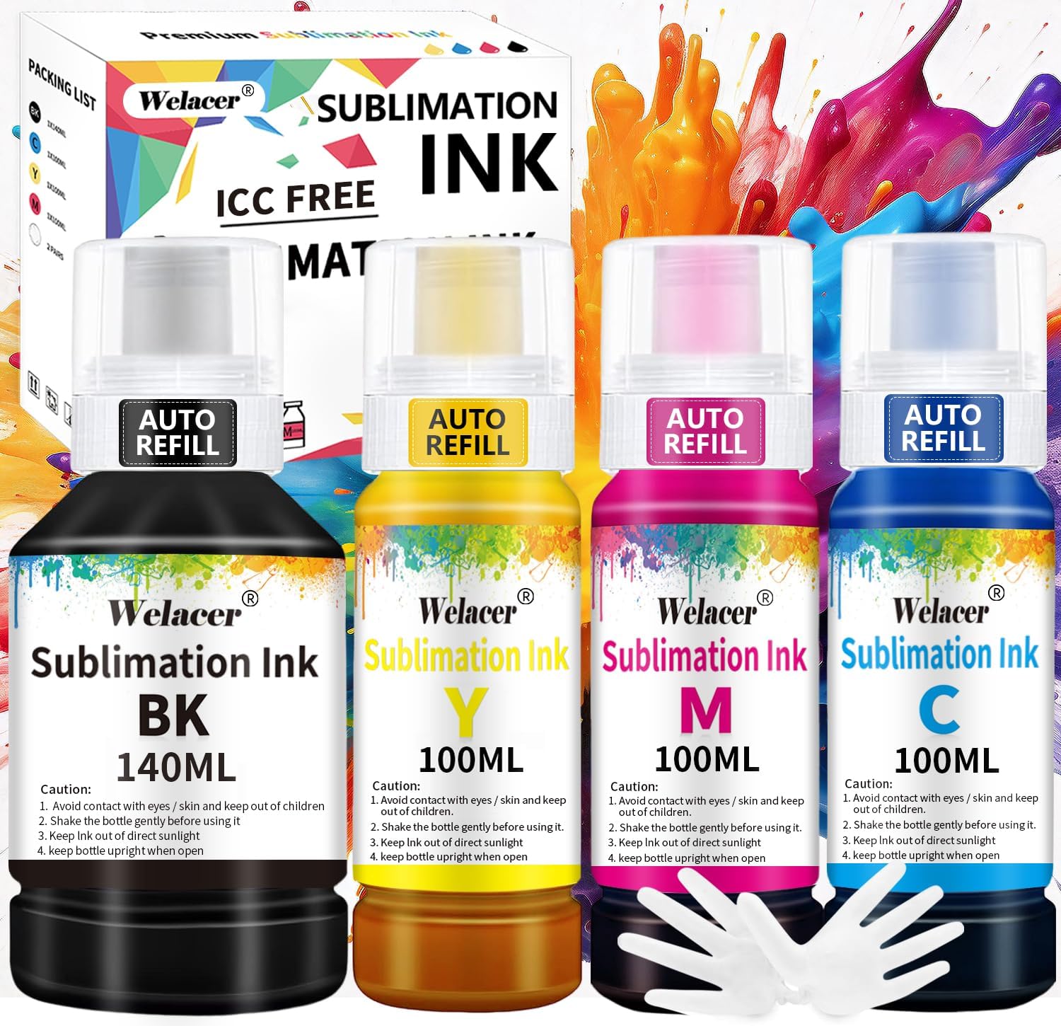 Sublimation Ink 440ML Autofill Bottles Refill for ET-2800 ET-15000 ET-2803 ET-28...