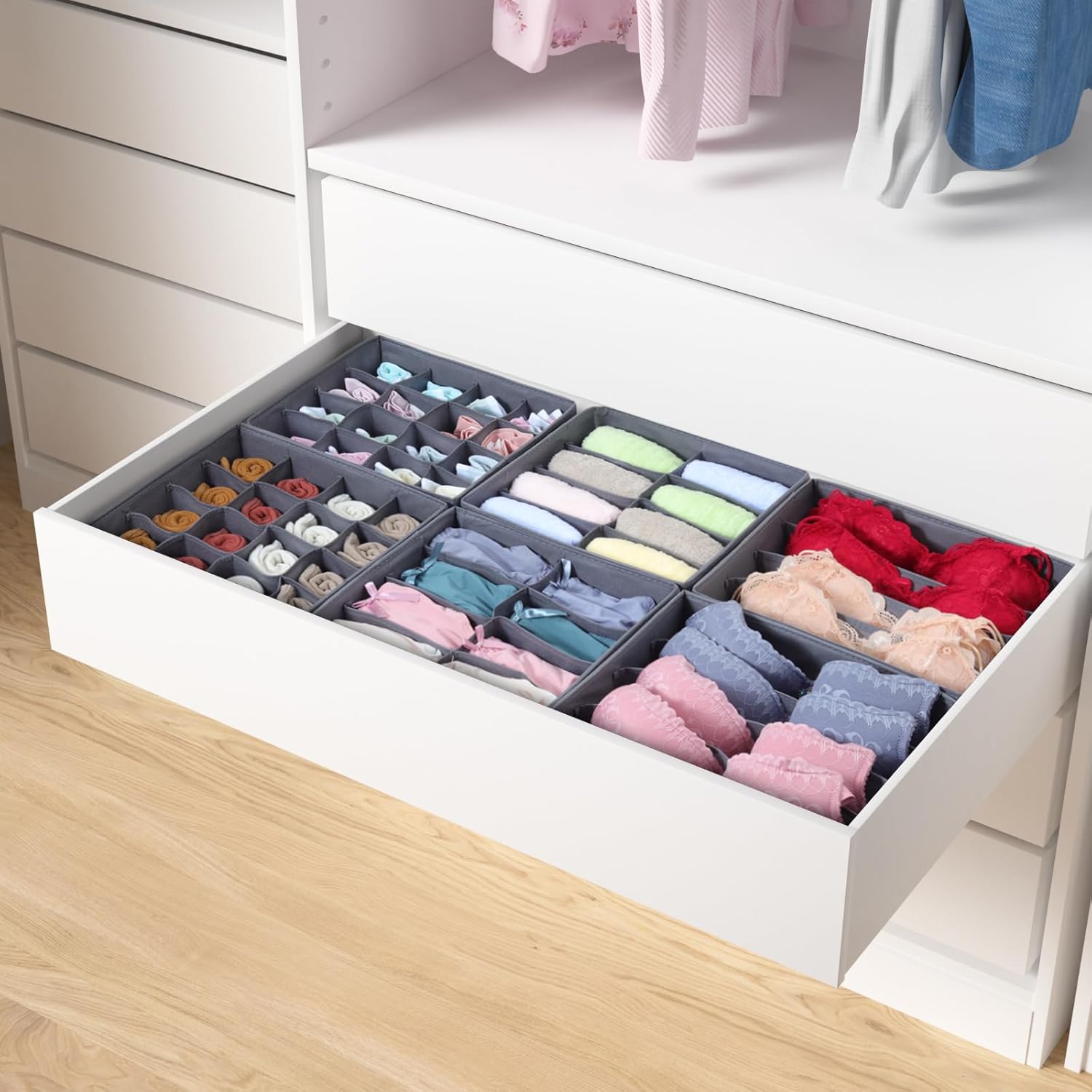 ORLISA Drawer Organiser for IKEA Pax Wardrobe, Perfect Fit, Sturdy Base, Washabl...