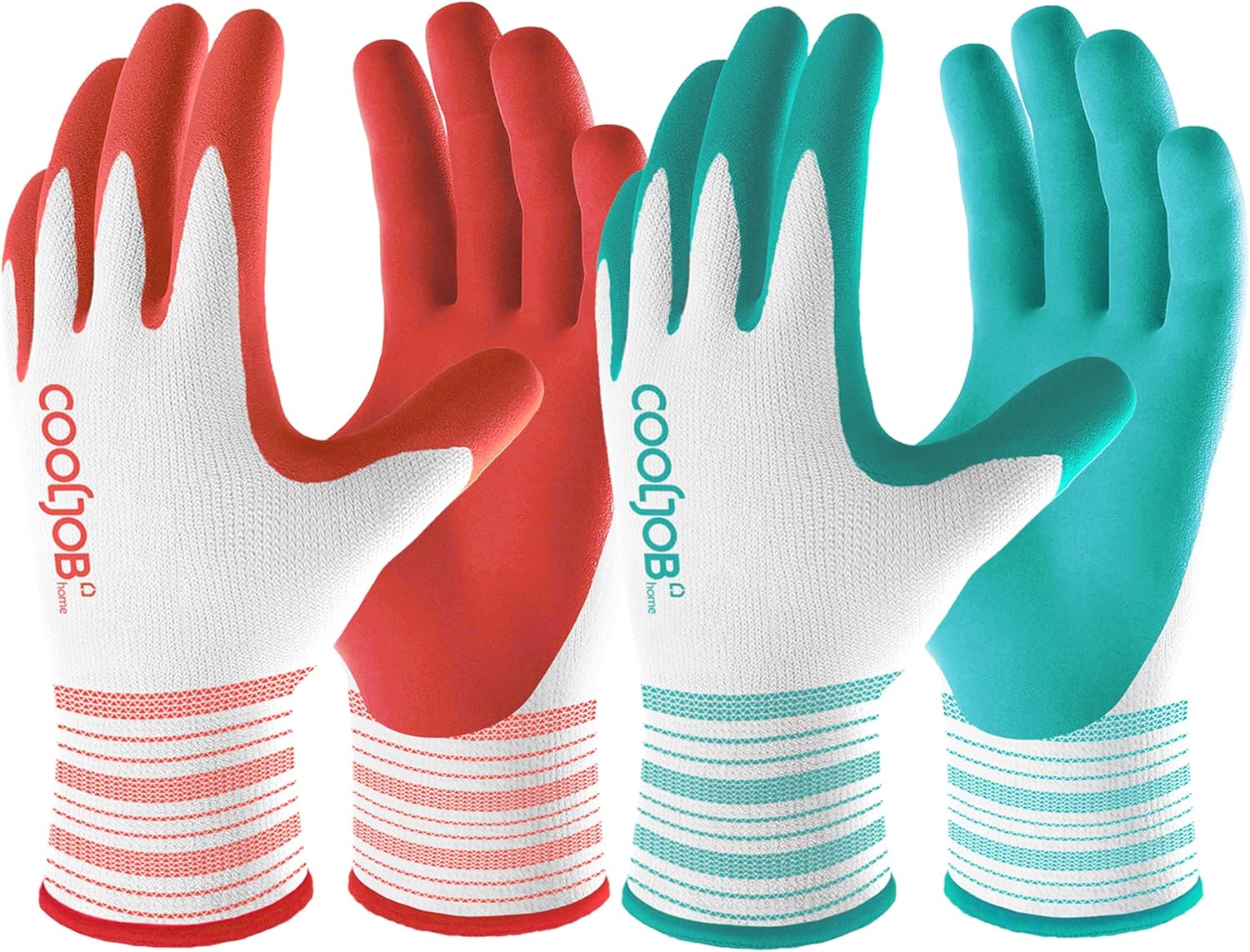 COOLJOB Gardening Gloves for Women and Ladies, 6 Pairs Breathable Rubber Coated...