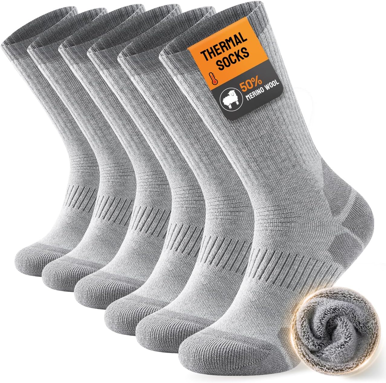 TANSTC Thermal Socks Merino Wool Socks for Men Women, Thick Warm Crew Sock for W...