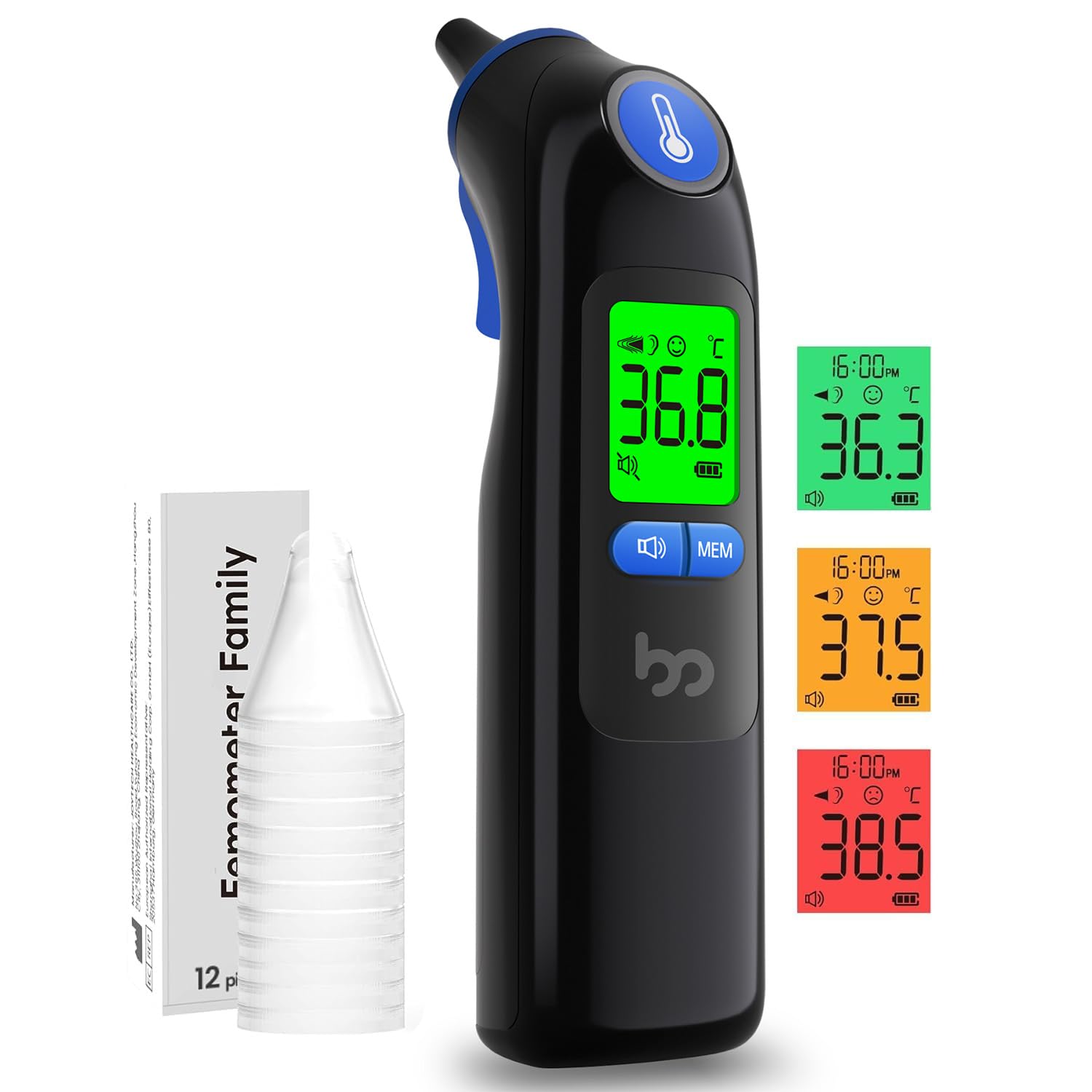 Ear Thermometer, Professional Accuracy Ear Thermometer for Adults and Baby, 3-Co...