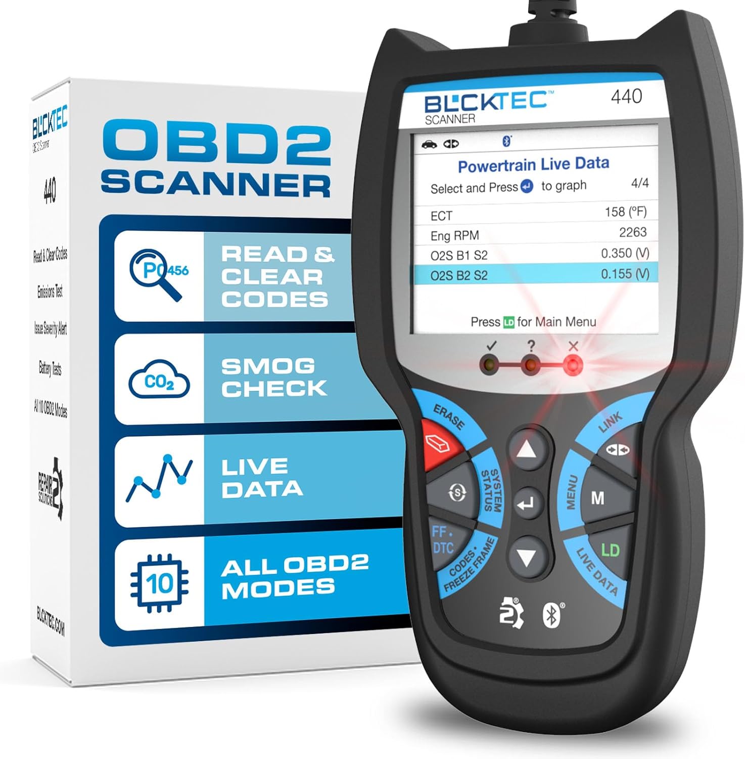 BLCKTEC 440 Bluetooth OBD2 Scanner Diagnostic Tool - Car Code Reader and Scanner...