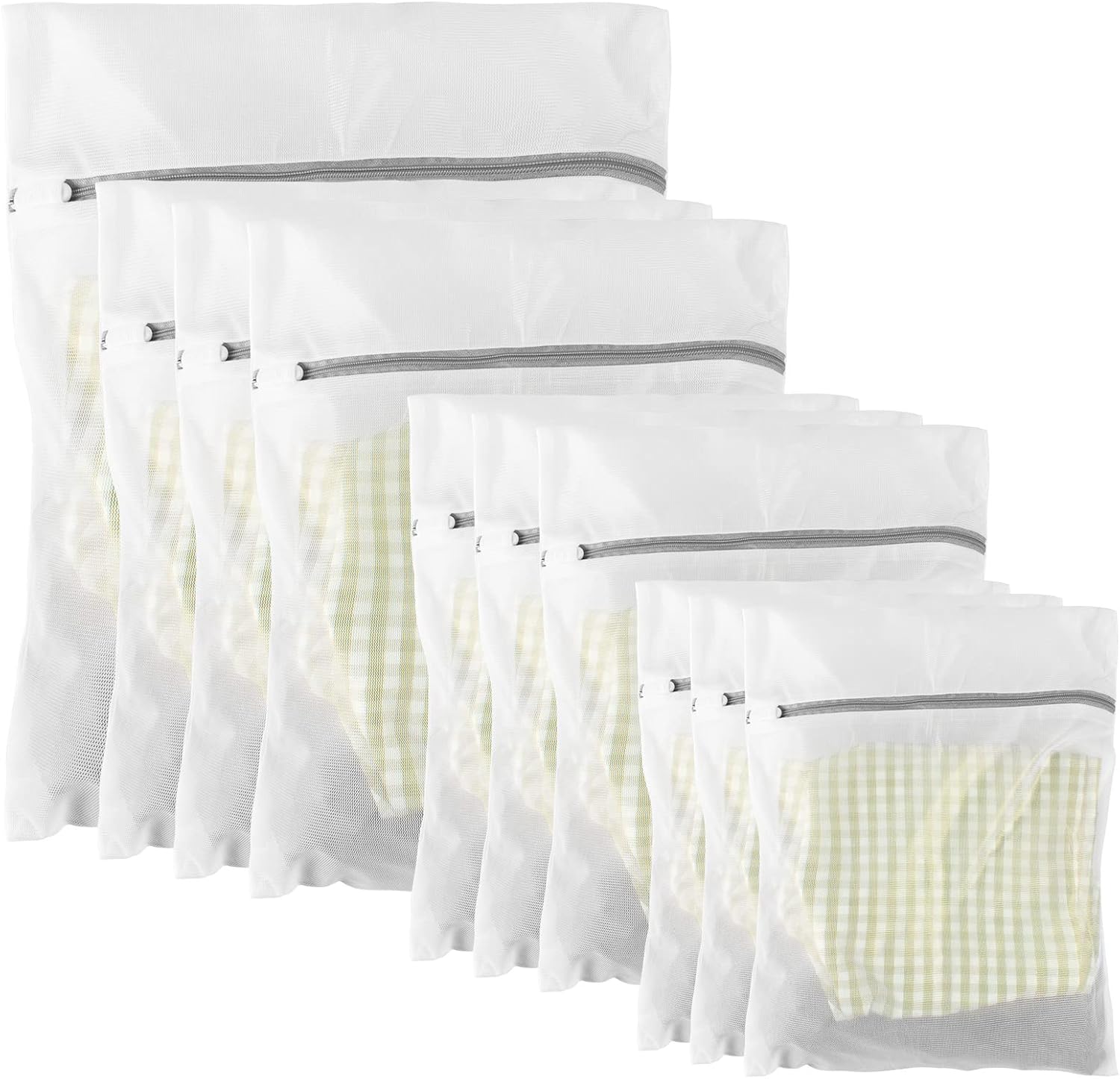 10 Pack Mesh Laundry Bags for Delicates with Non Rust Zipper- MDSXO White Laundr...