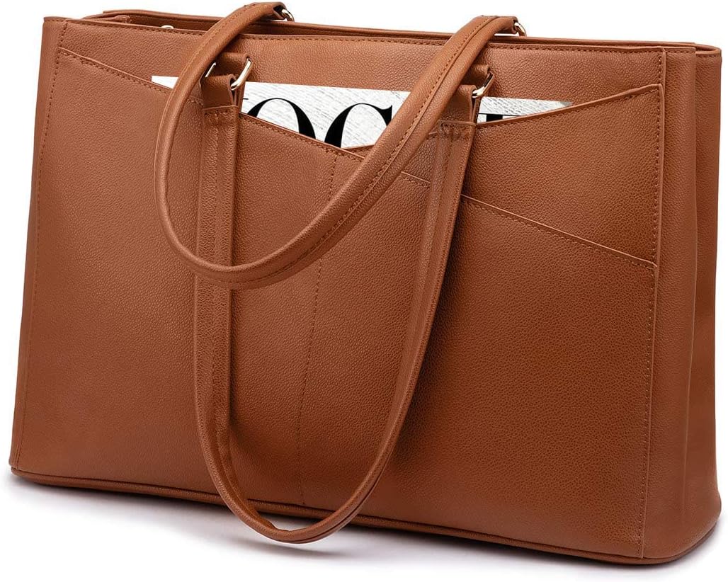 Laptop Tote Bag for Women 15.6 Inch Waterproof Leather Computer Bags Women Busin...
