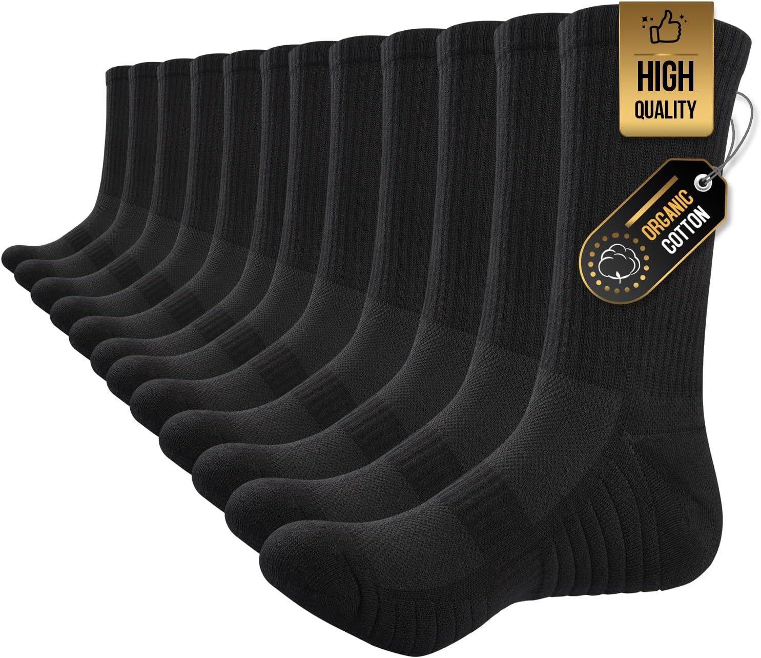 TANSTC Mens Socks Wicking Breathable Cushion Comfortable Casual Crew Socks Outdo...