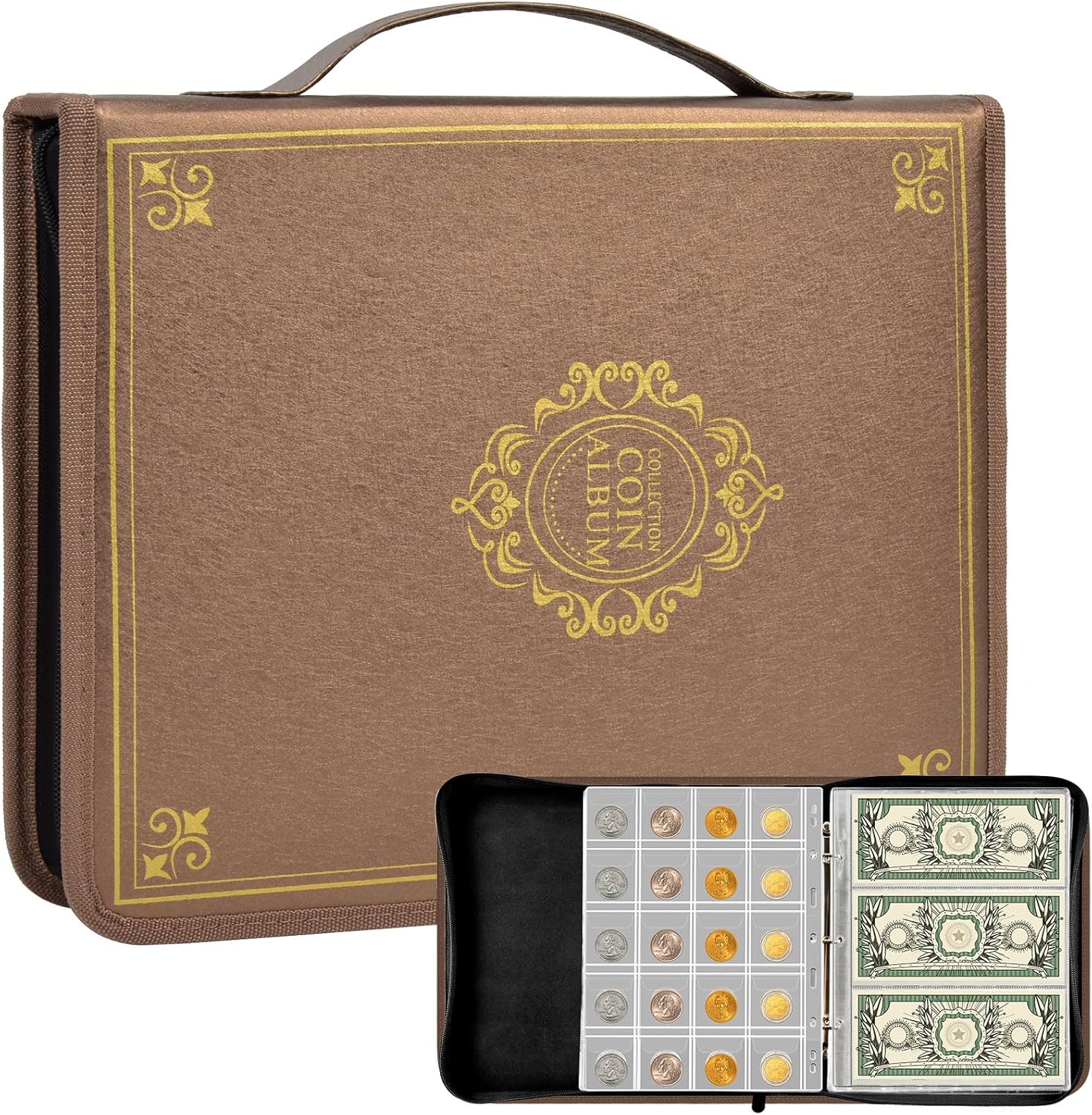 Coin Collection Book Holder for Collectors, 200 Pockets Coins Collecting Album &...
