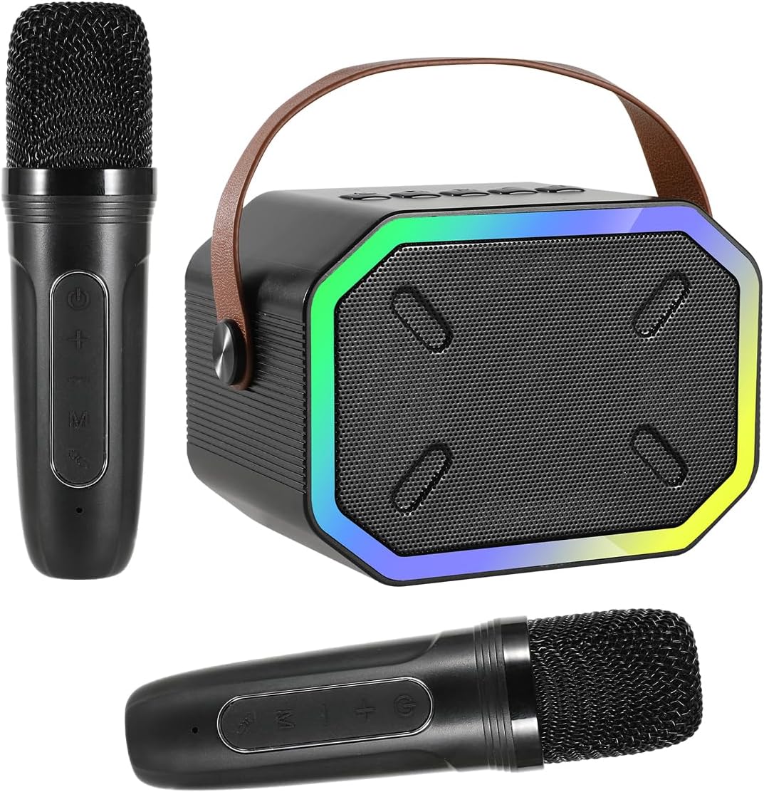 Caiord Karaoke Machine for Kids and Adults,Mini Portable Bluetooth Speaker with...