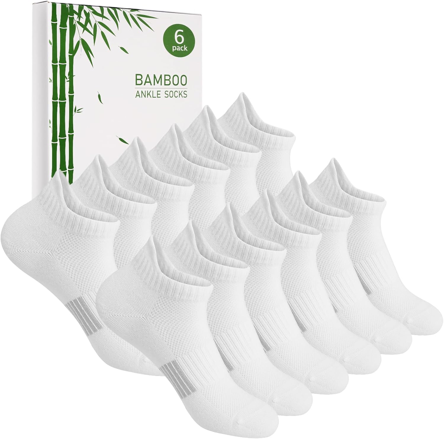 Blu Ninfee Bamboo Trainer Socks Womens 3-5/6-8, Ladies Ankle Running Socks Breat...