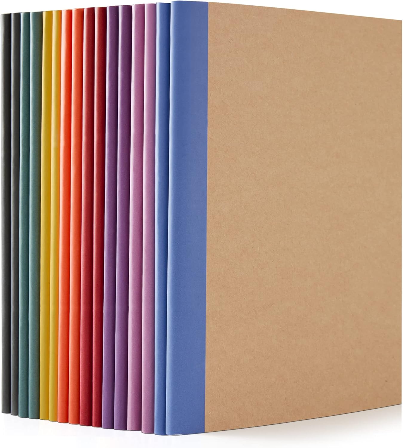 feela 16 Pack Kraft Notebooks A5, 60 Pages Lined Notepad Journal Bulk, Soft Brow...