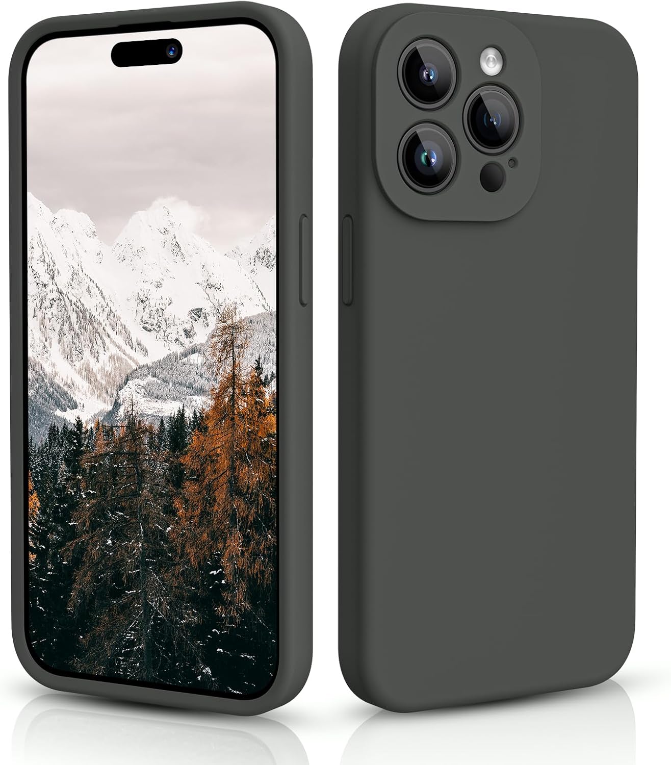 CALOOP Slim-Fit for iPhone 15 Pro Case,Skin Soft Liquid Silicone,Sturdy Hard Fra...