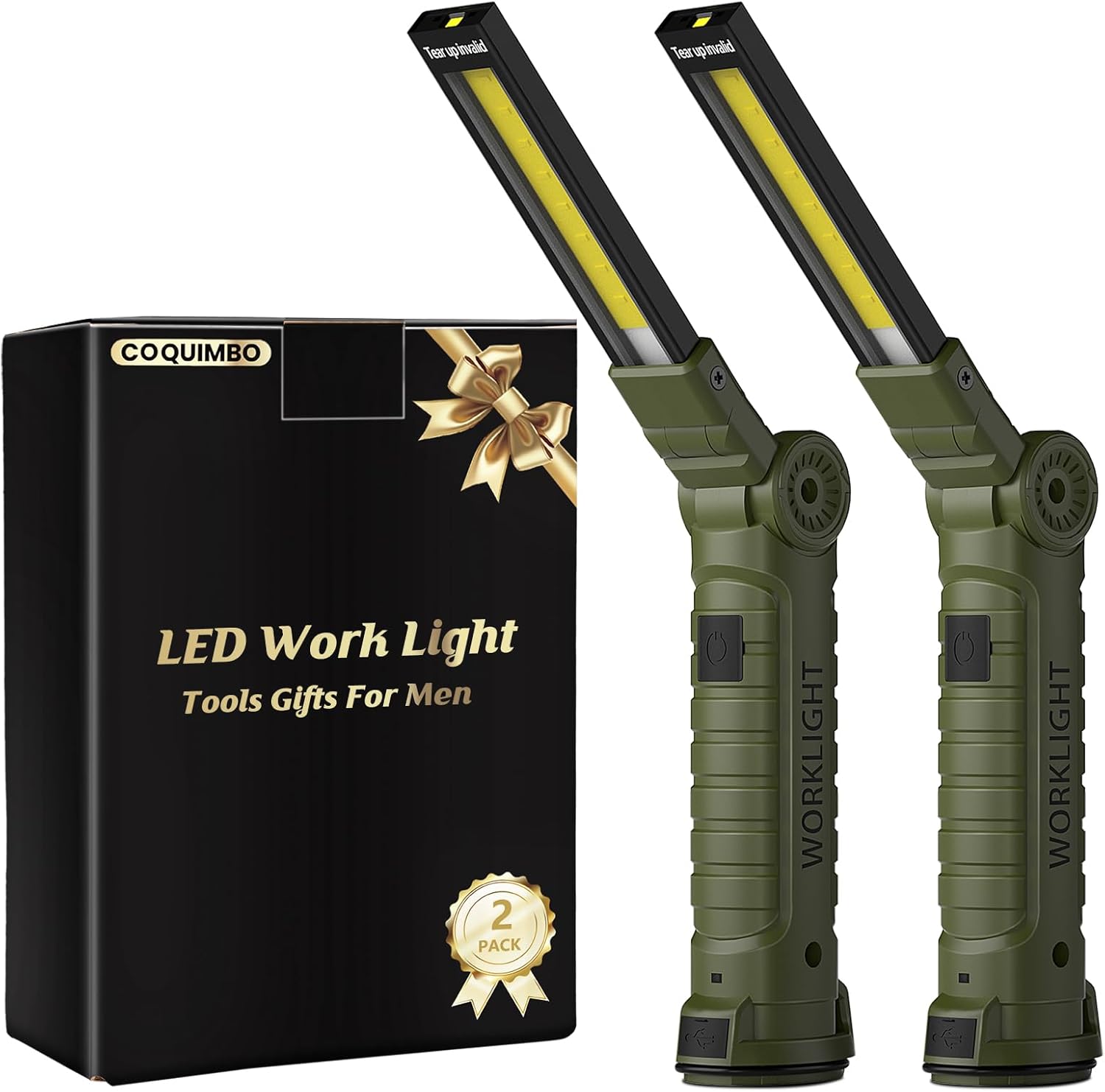 Coquimbo LED Work Light Rechargeable Torch, Gifts for Men Dad Inspection Lamp Li...