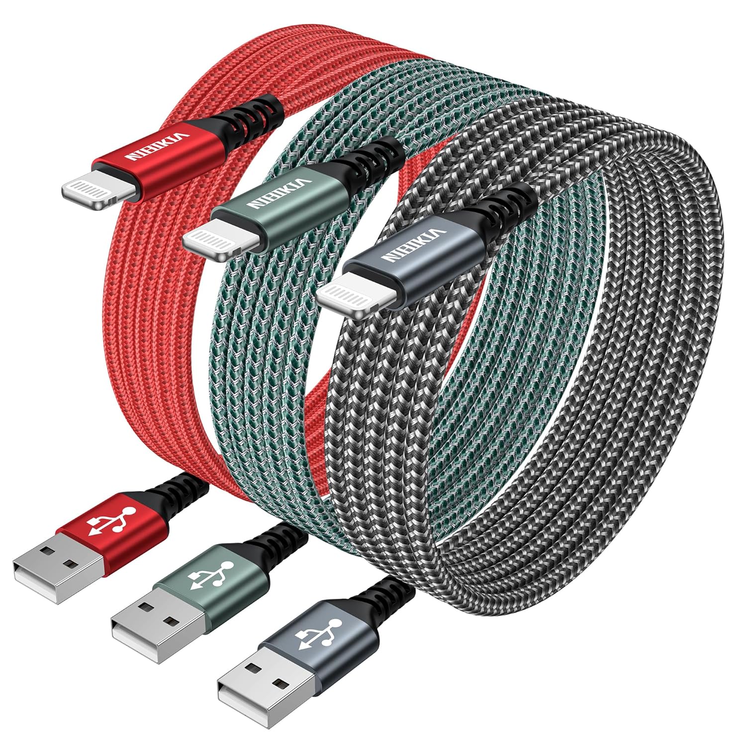 3Pack 2M iPhone Charger Cable [Apple MFi Certified] Lightning Cable Fast Chargin...