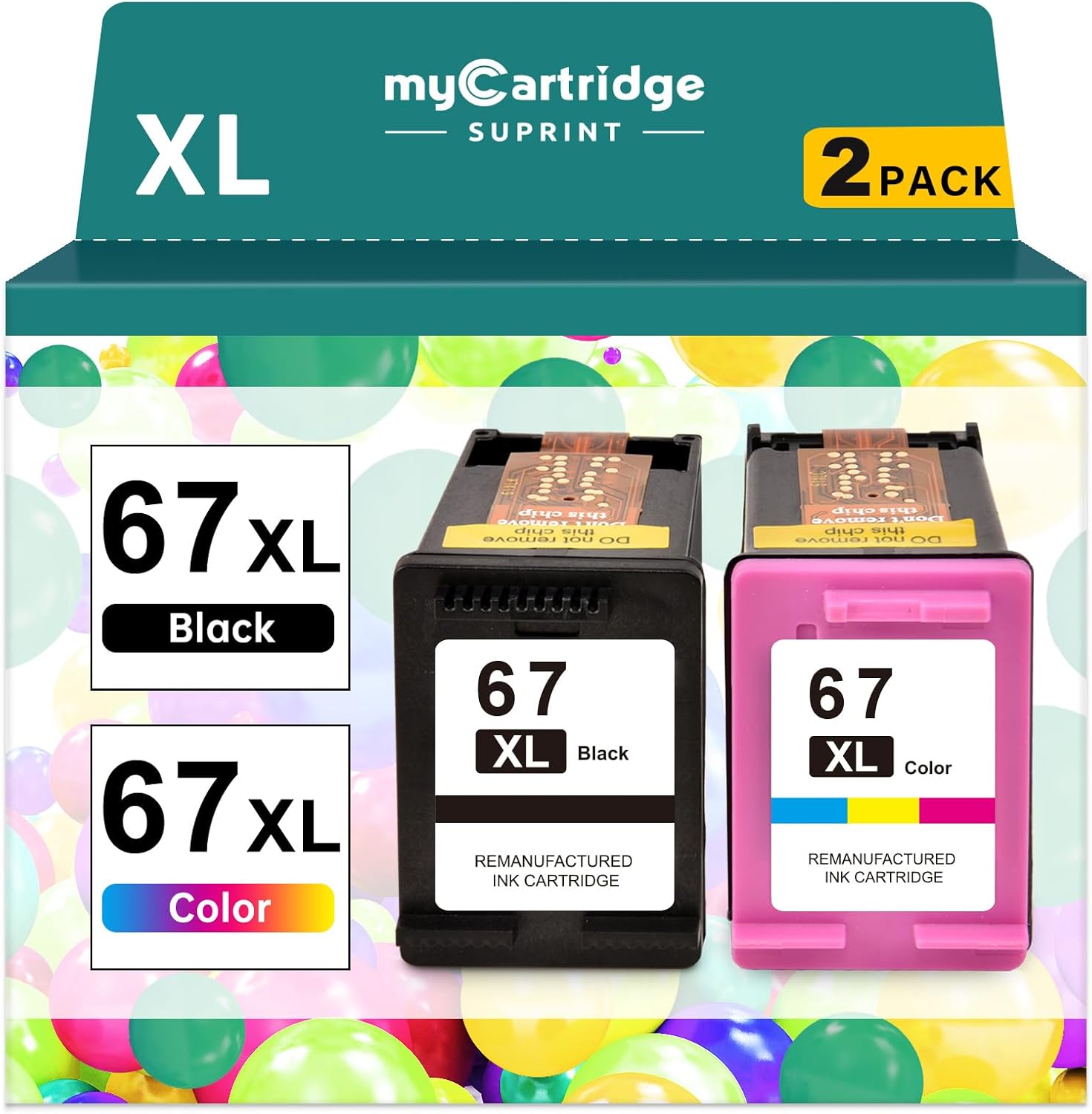 67XL HP Printer Ink for HP 67 Ink Cartridges Black/Color Combo Pack Replacement...