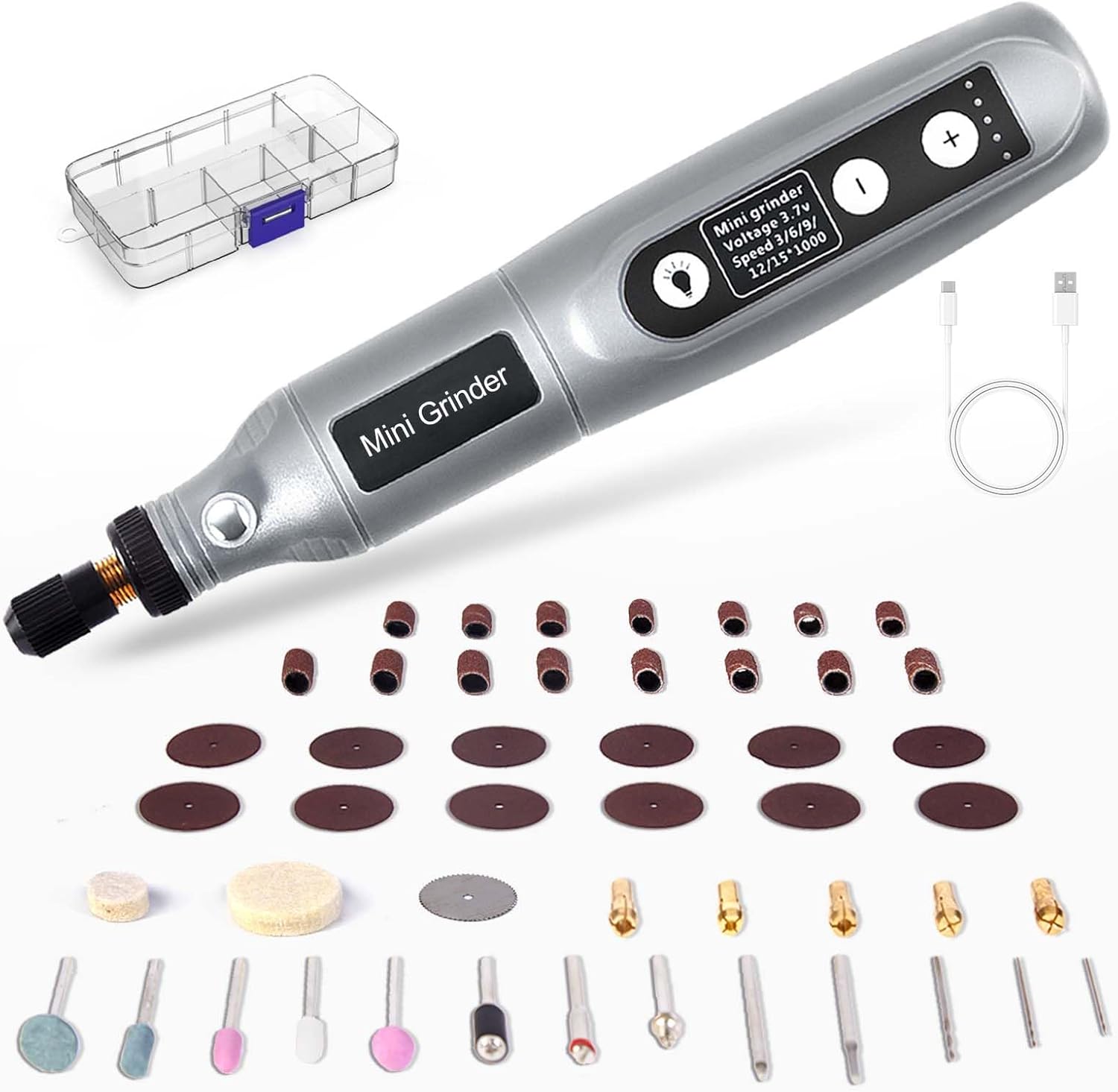 Cordless Mini Rotary Tool Kit - 5 Speed Adjustment USB Rechargeable Mini Grinder...