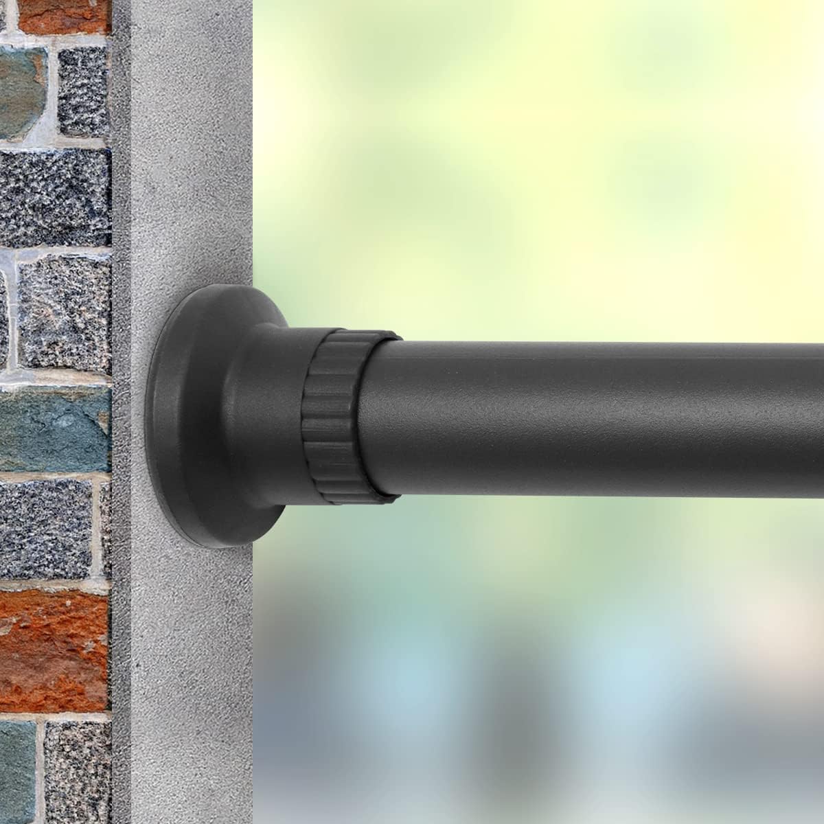Tension Rod Shower Rail Curtain Poles, Shower Curtain Rail Heavy Duty Room Divid...