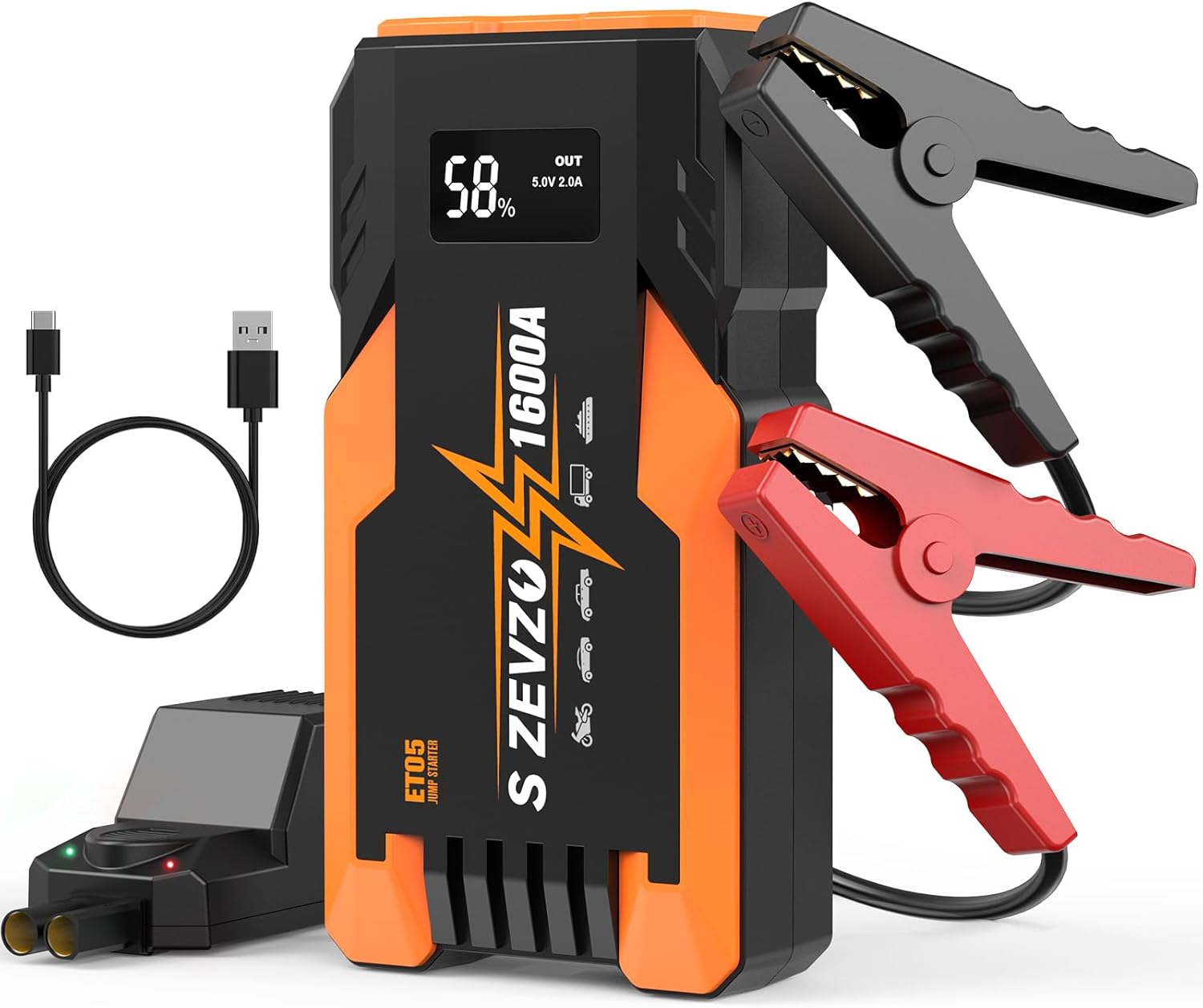 ET05 Jump Starter 1600A Portable Car Jump Starter Battery Pack for Up to 7.2L Ga...