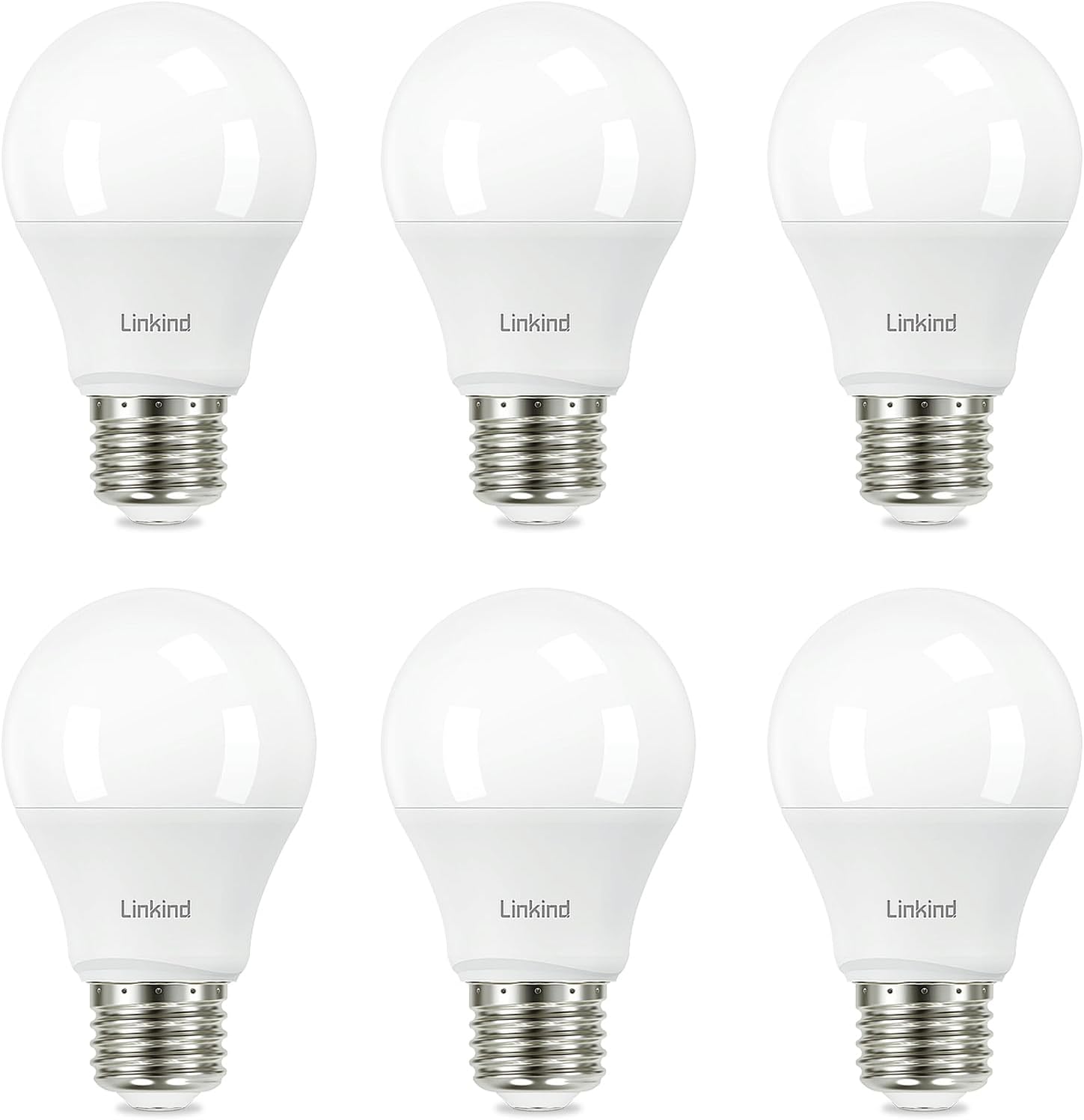 Linkind A19 LED Light Bulb, 60W Equivalent, 9W 2700K Soft White Light Bulbs, 800...