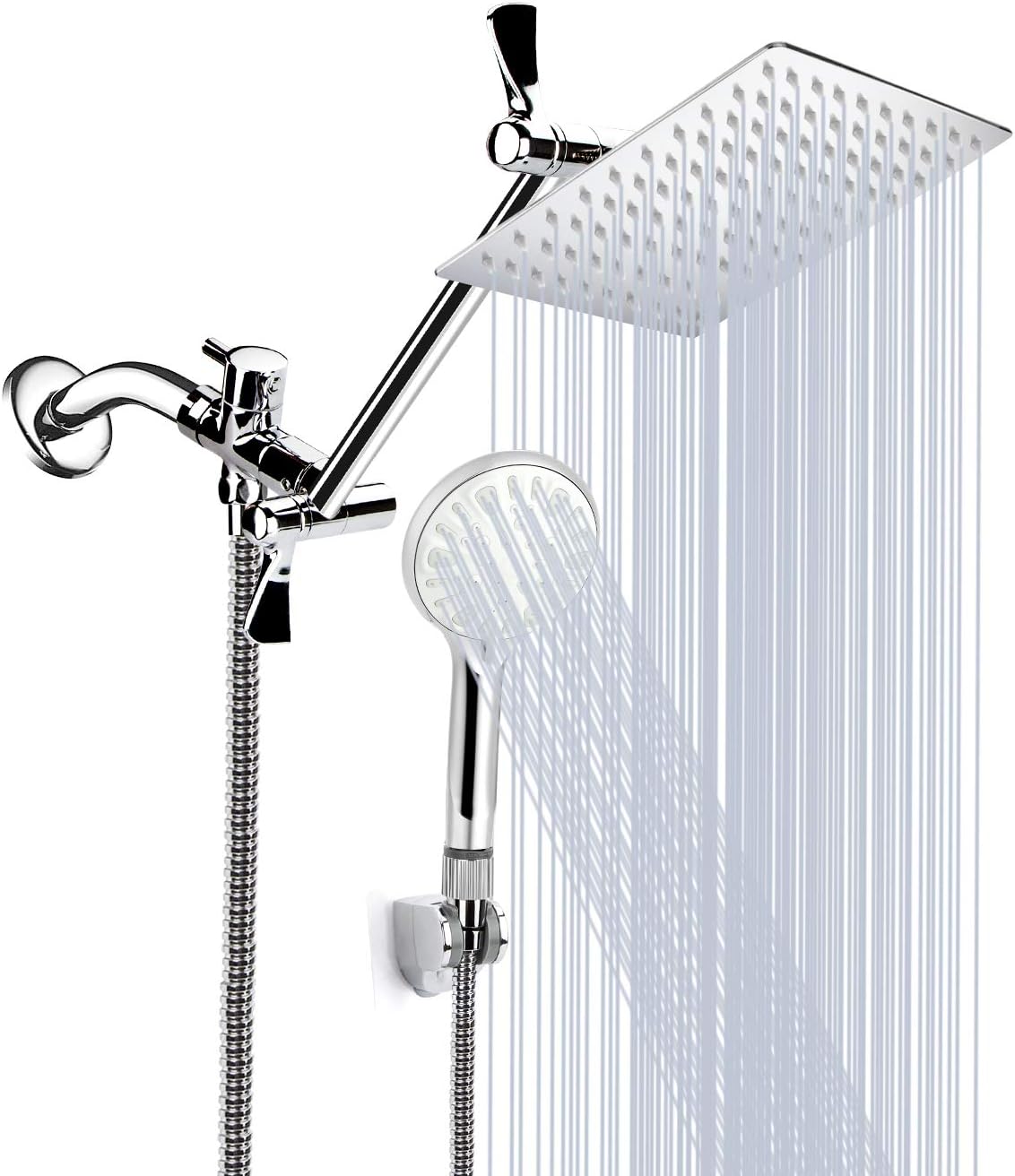 Shower Head, 8 Inch High Pressure Rainfall Shower Head/Handheld Shower Combo wit...