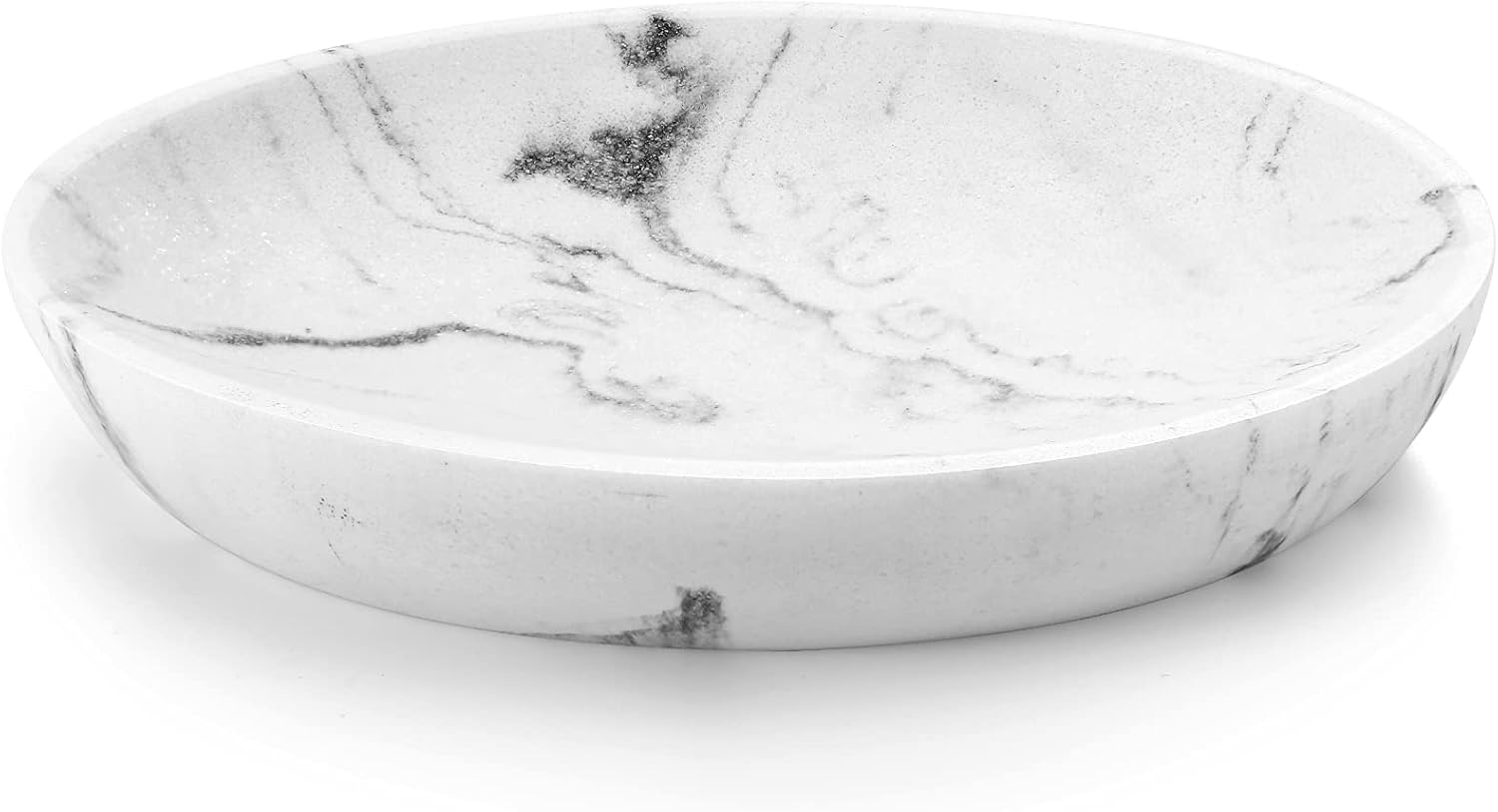 Luxspire Marble Soap Dish, Resin Marble Soap Tray Soap Holder Container Box Marb...