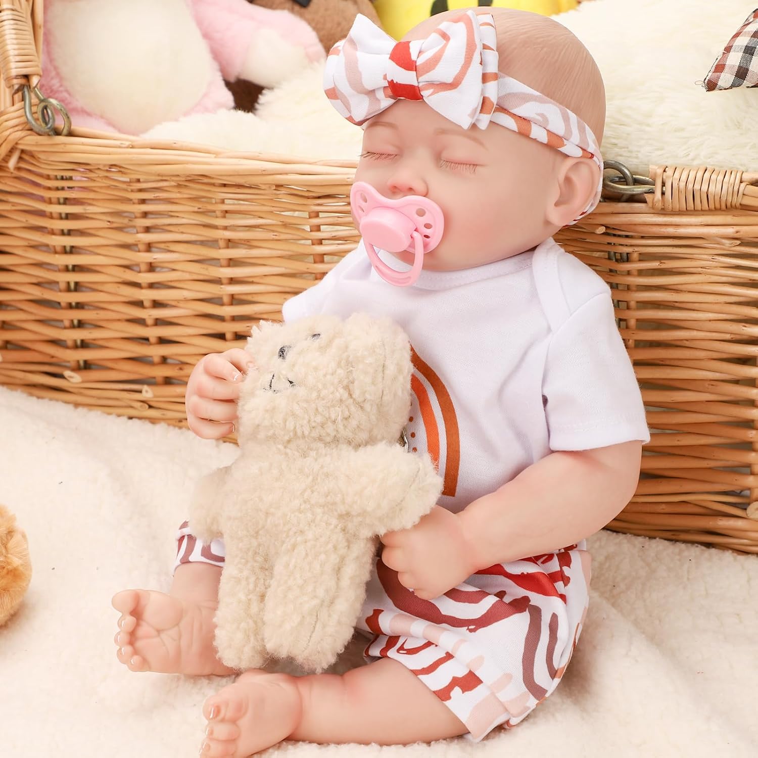 Jirachi Lifelike Reborn Baby Dolls, 18-Inch Adorable Real Life Full Body Vinyl S...