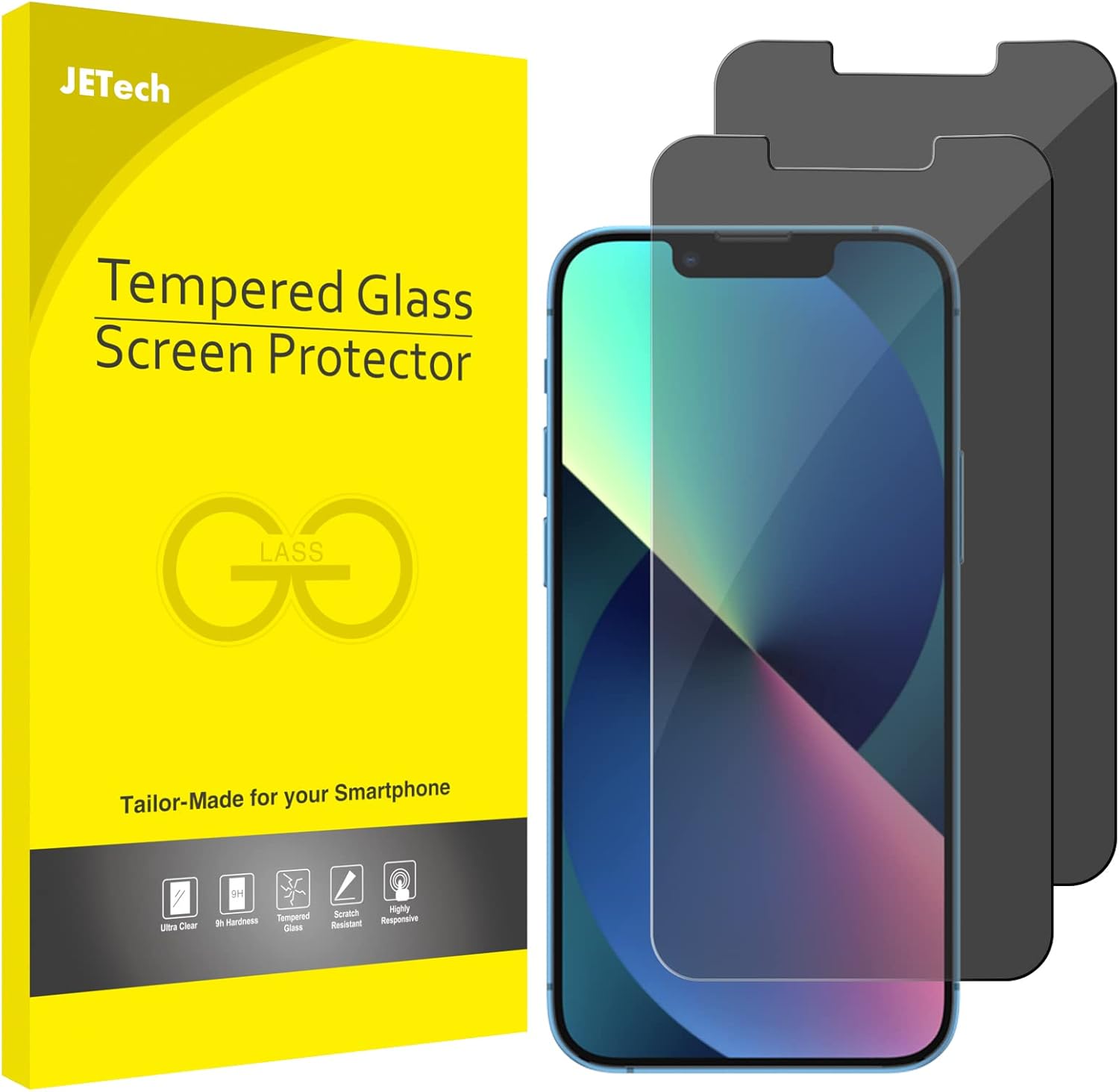 JETech Privacy Screen Protector for iPhone 16e 2025, iPhone 13/13 Pro 6.1-Inch,...