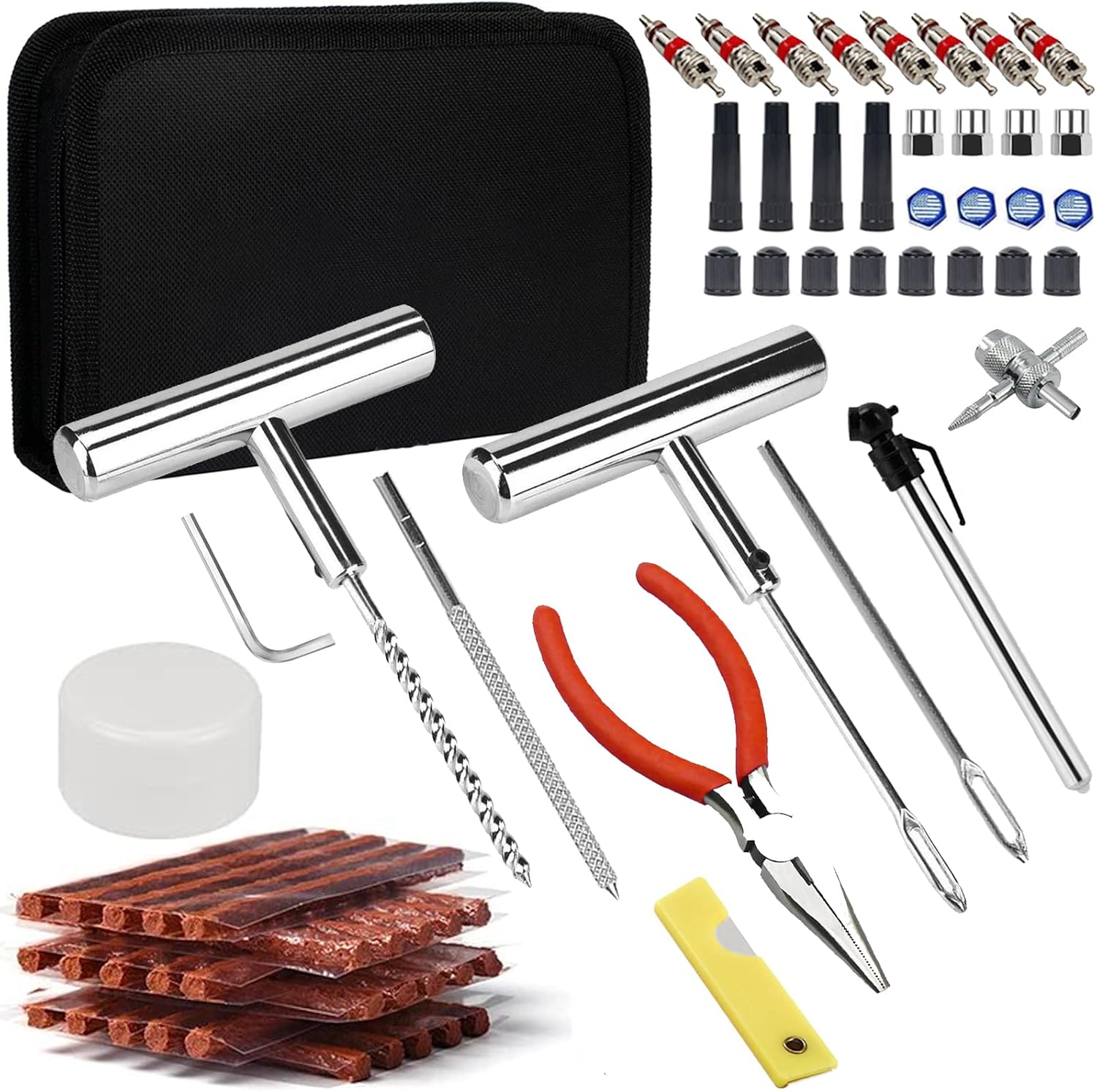 Ghguole Tyre Repair Kit,70pcs Tyre Plug Kit,Heavy Duty Tyre Puncture Repair Kit,...