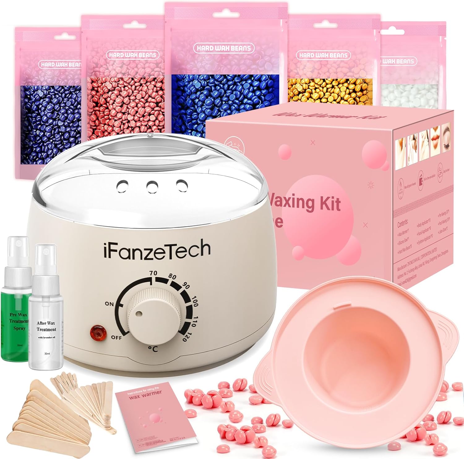 Waxing Kit, Wax Warmer, Wax Pot for Hair Removal: Wax Heater Kit for Waxing, 5 P...