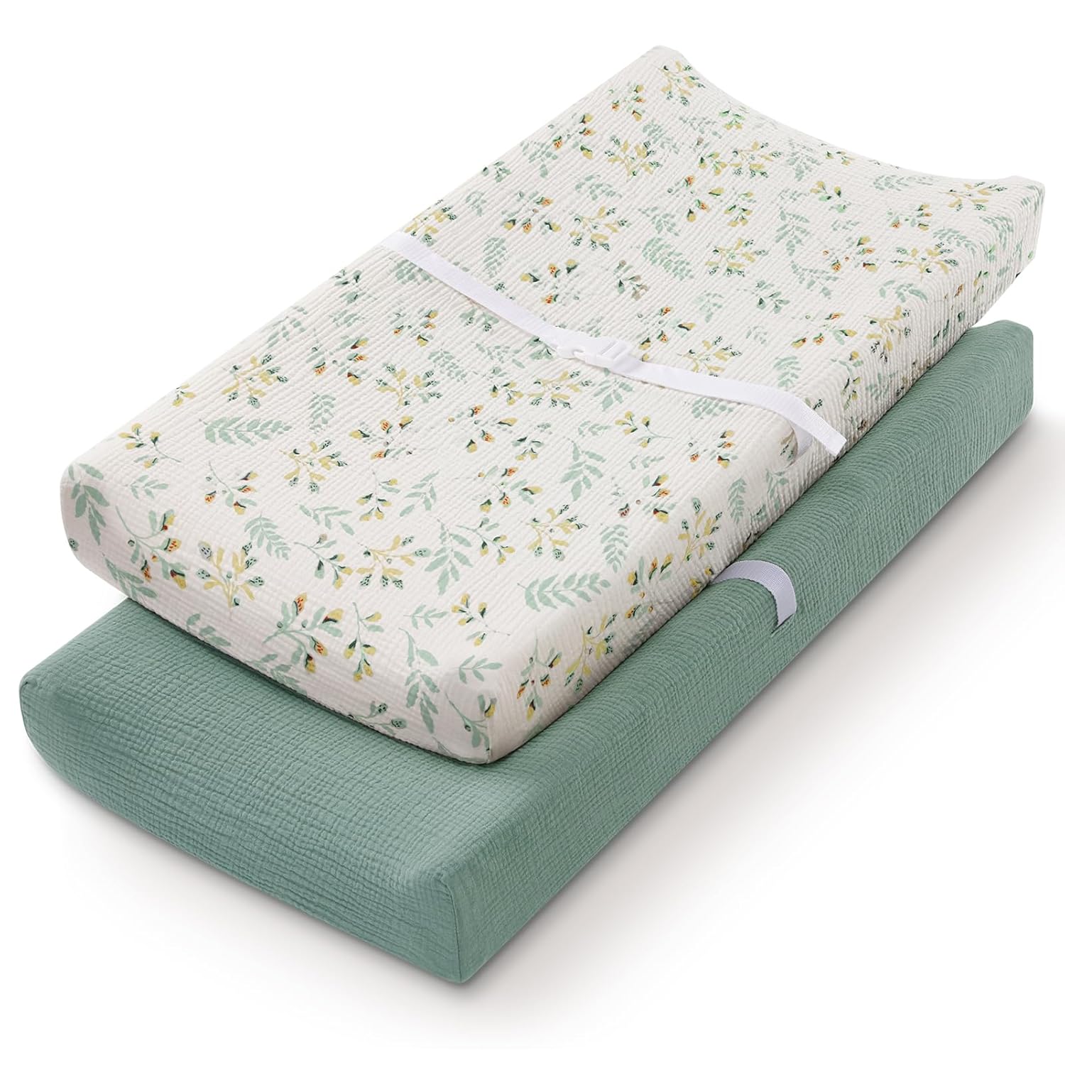 Blissful Diary Muslin Changing Pad Cover for Girls Boys, Ultra Soft Breathable C...