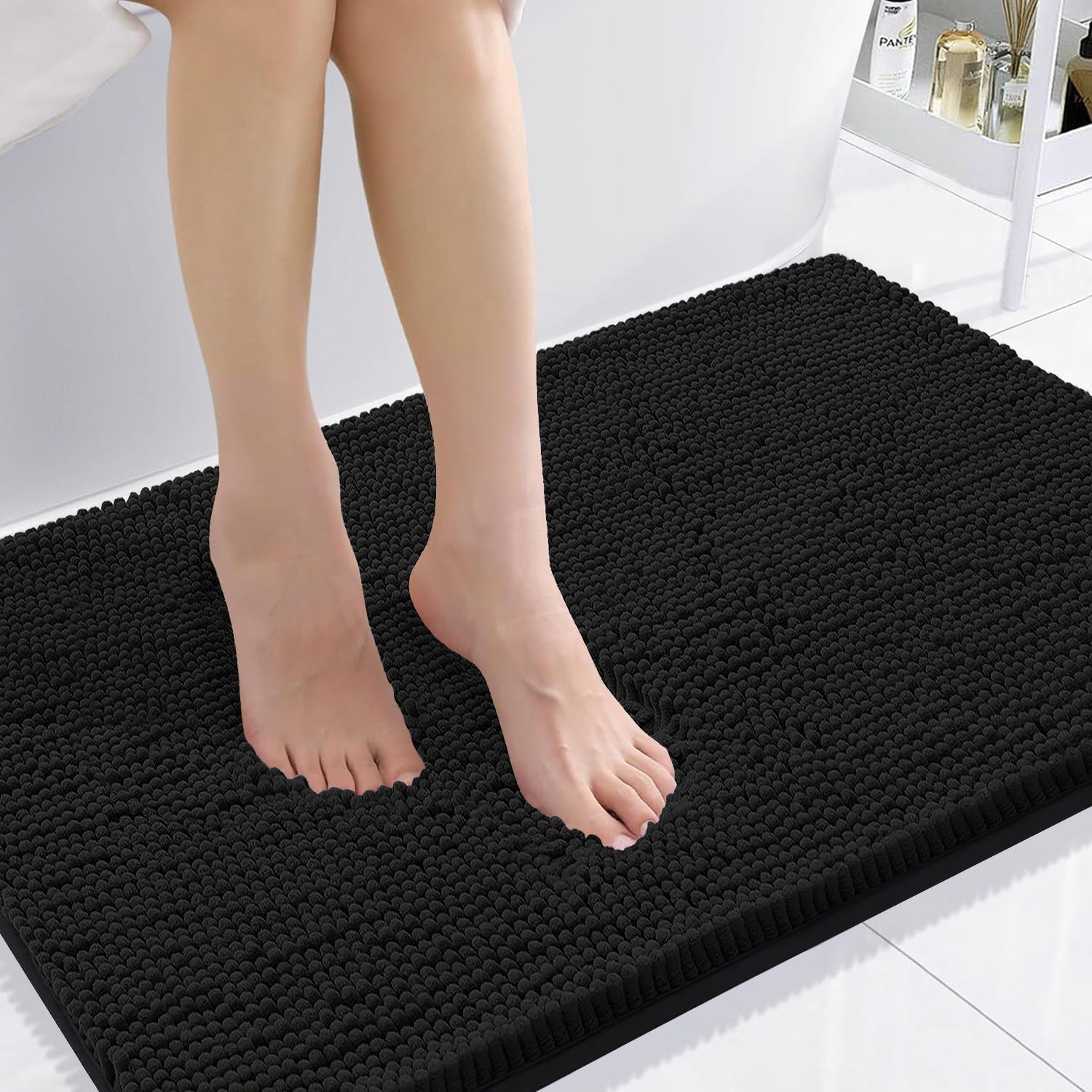 Smiry Luxury Chenille Bathroom Rugs 36x24, Extra Soft and Absorbent Shaggy Bath...