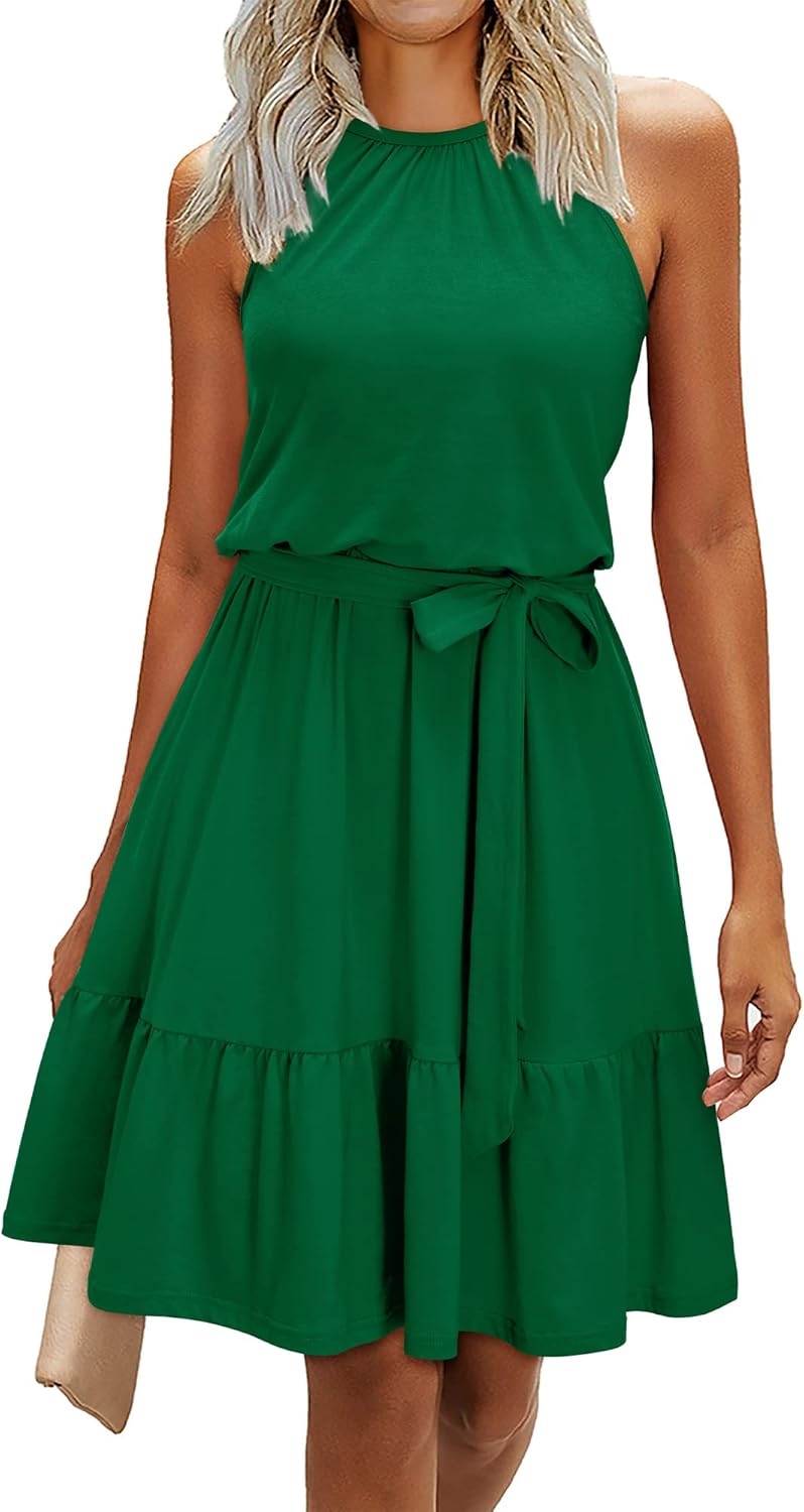 Newshows Womens 2025 Summer Dress Halter Wedding Guest Casual Beach Vacation Out...