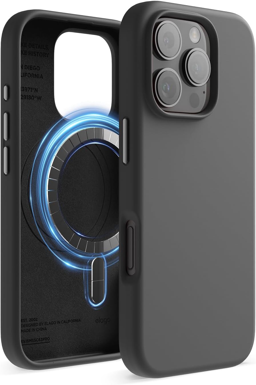 elago Magnetic Silicone Case Compatible with iPhone 16 Pro Case 6.3 Inch Compati...