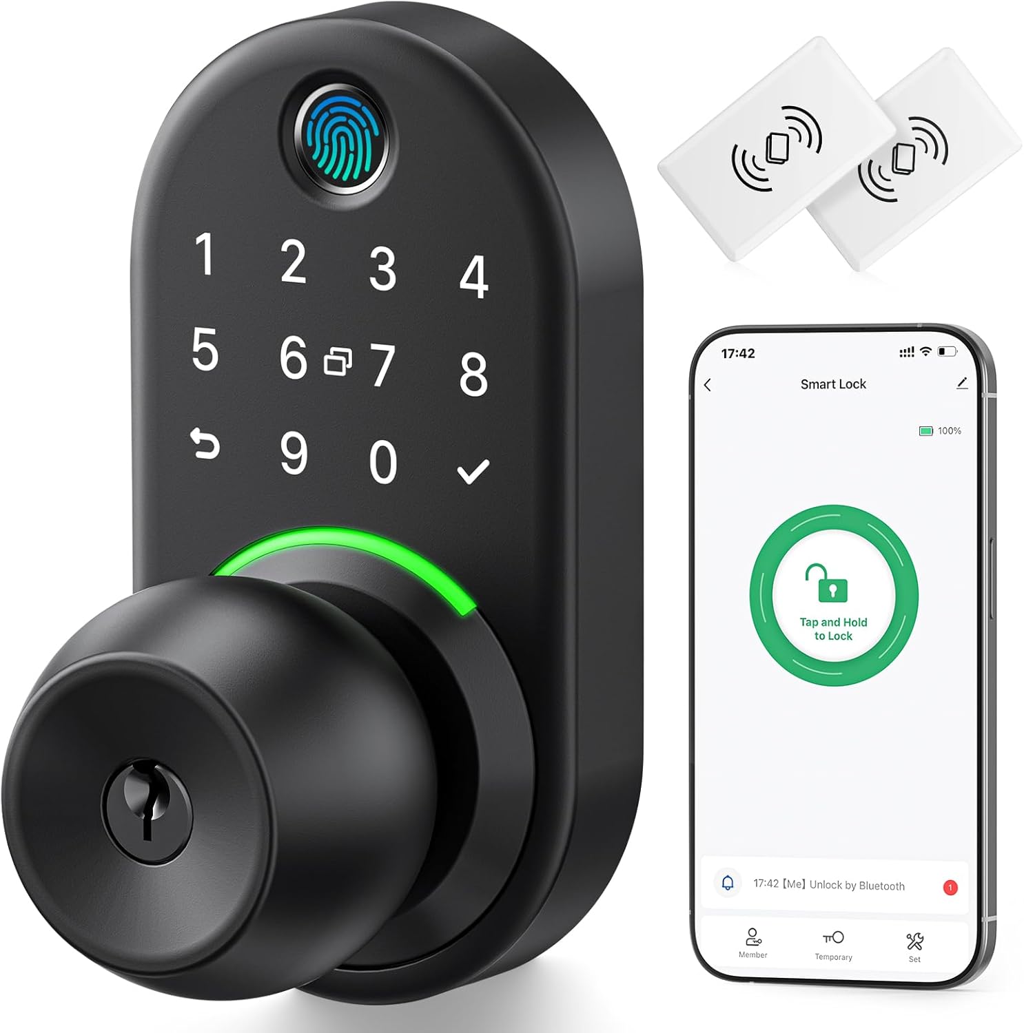 Keypad Smart Door Lock with Knob, Yamiry Keyless Entry Digital Lock with Handle,...