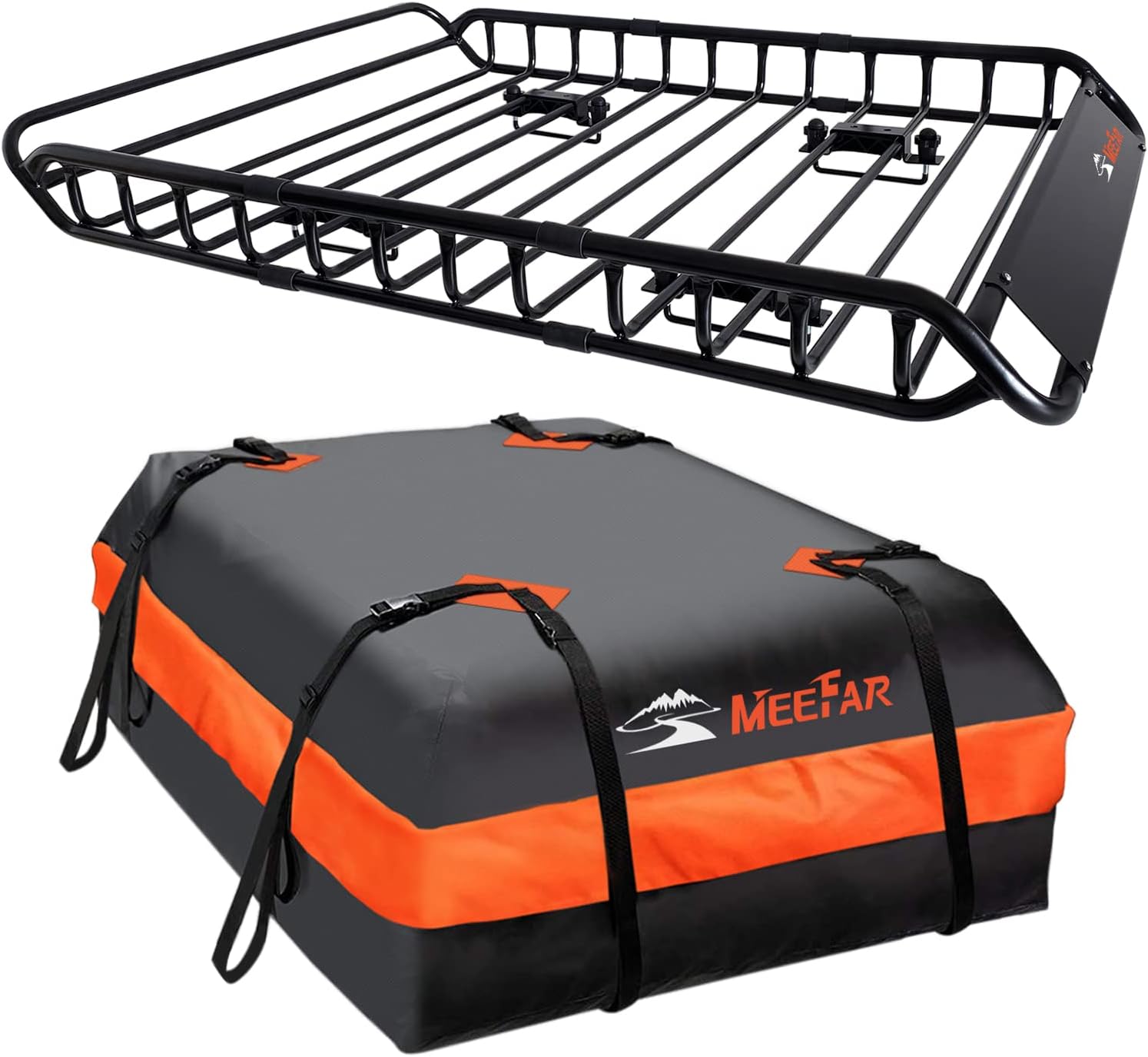 MeeFar Roof Rack Carrier Basket Universal Rooftop 51" X 36" X 5" + Waterproof Ba...