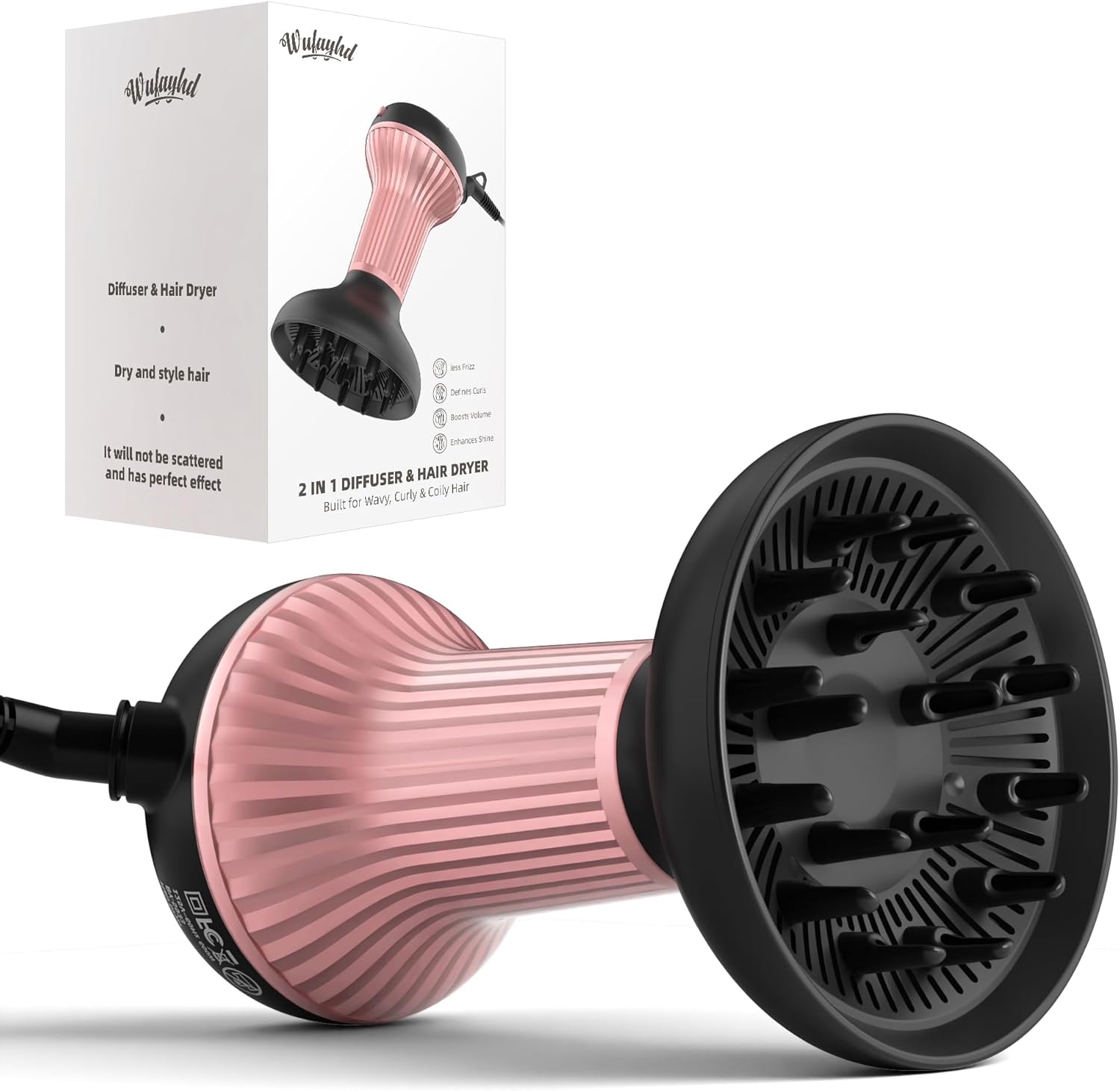 Diffuser Hair Dryer for Curly Hair: Professional 2 in 1 Diffuser & Hair Dryers w...