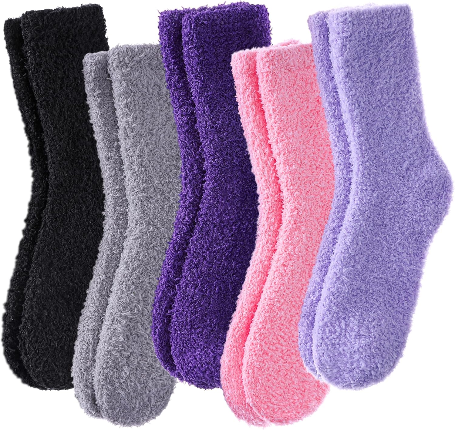 POEATEZO Womens Fuzzy Socks Warm Fluffy Socks Cozy Slipper Socks Microfiber Soft...