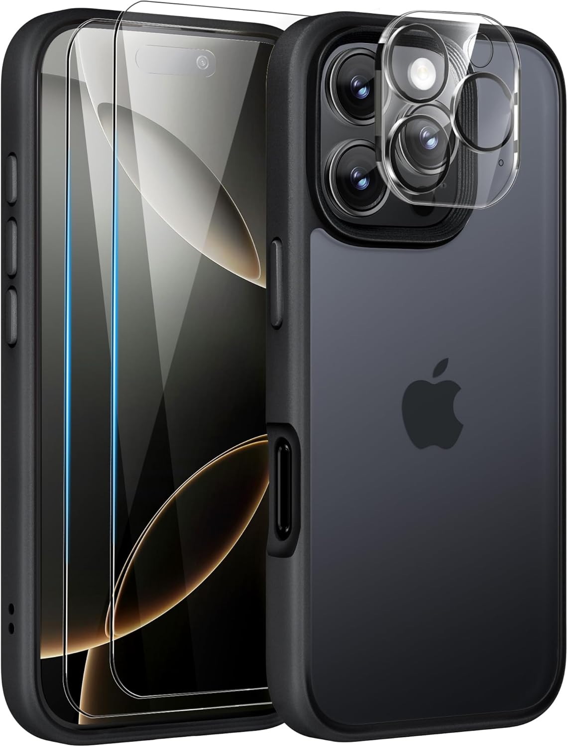Mootobo for iPhone 16 Pro Case, 4 in 1 Phone Case with 2*Screen Protector + 1*Le...