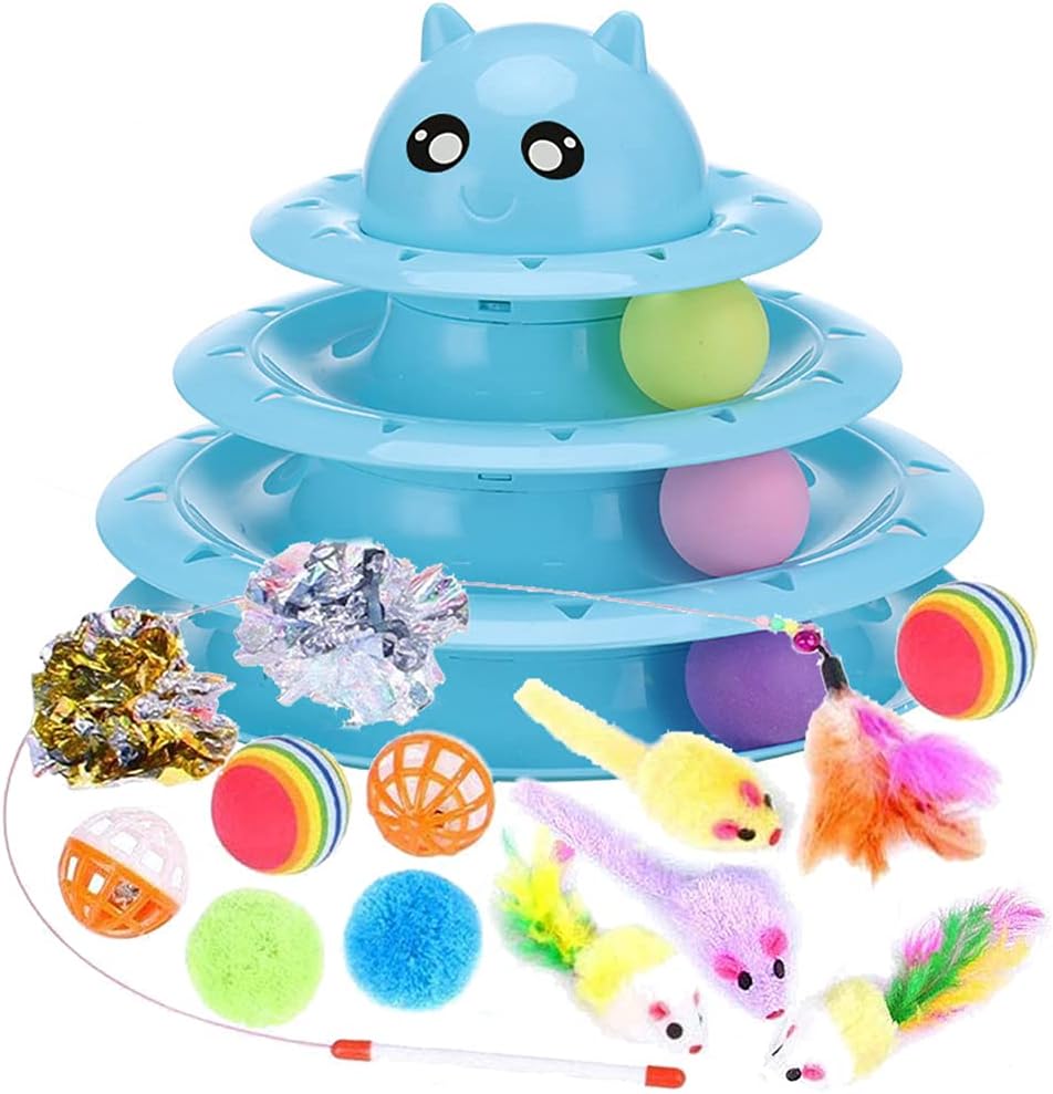 Speedy Panther 14 Pack Cat Toys Interactive for Indoor Cats Kitten Toy Fun Rolle...